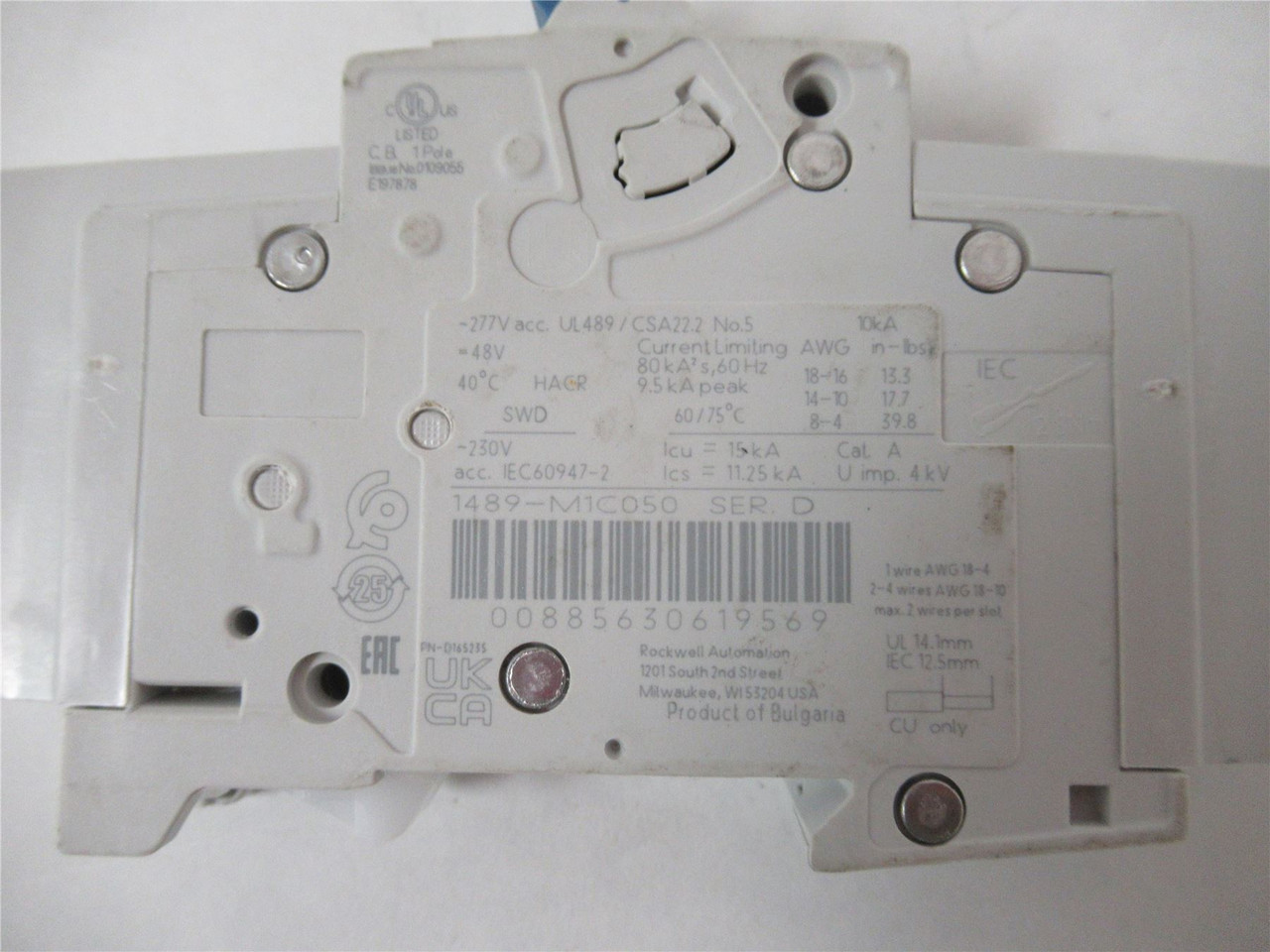 Allen-Bradley 1489-M1C050; Mini-CB 5Amp; 480Y/277V AC