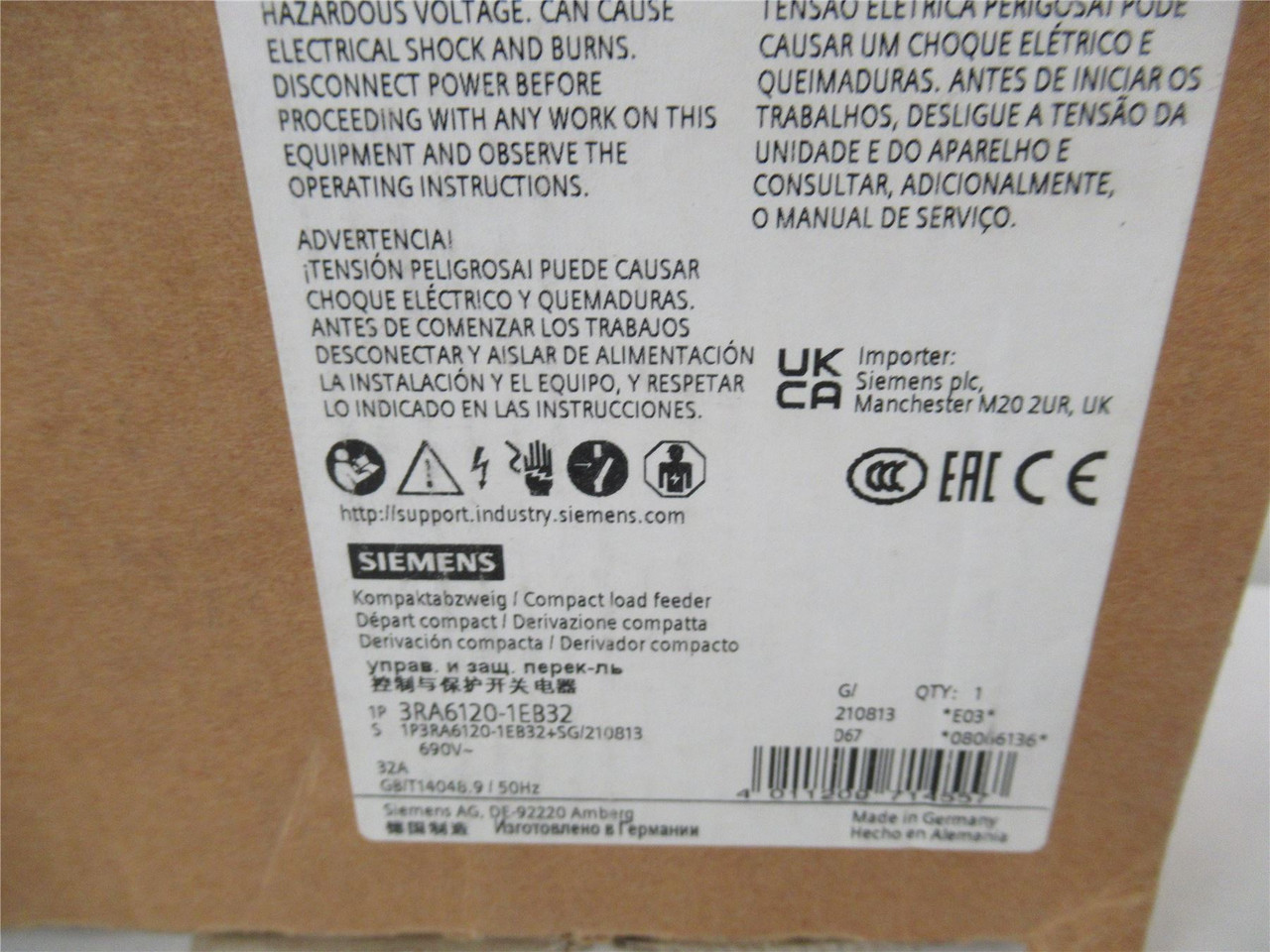 Siemens 3RA6120-1EB32;  Starter 8-32AMP 690VAC Coil24VAC/DC