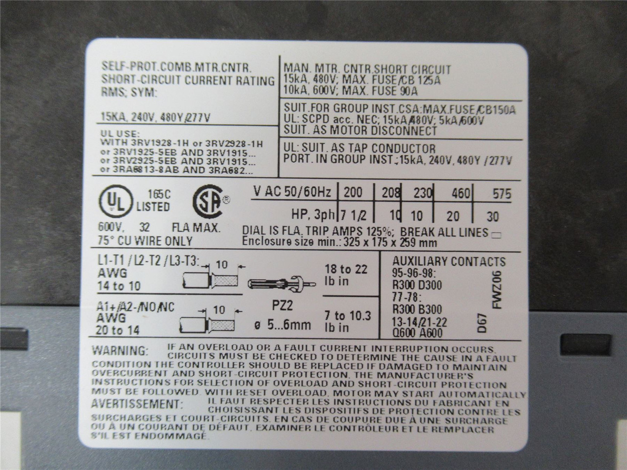 Siemens 3RA6120-1EB32;  Starter 8-32AMP 690VAC Coil24VAC/DC