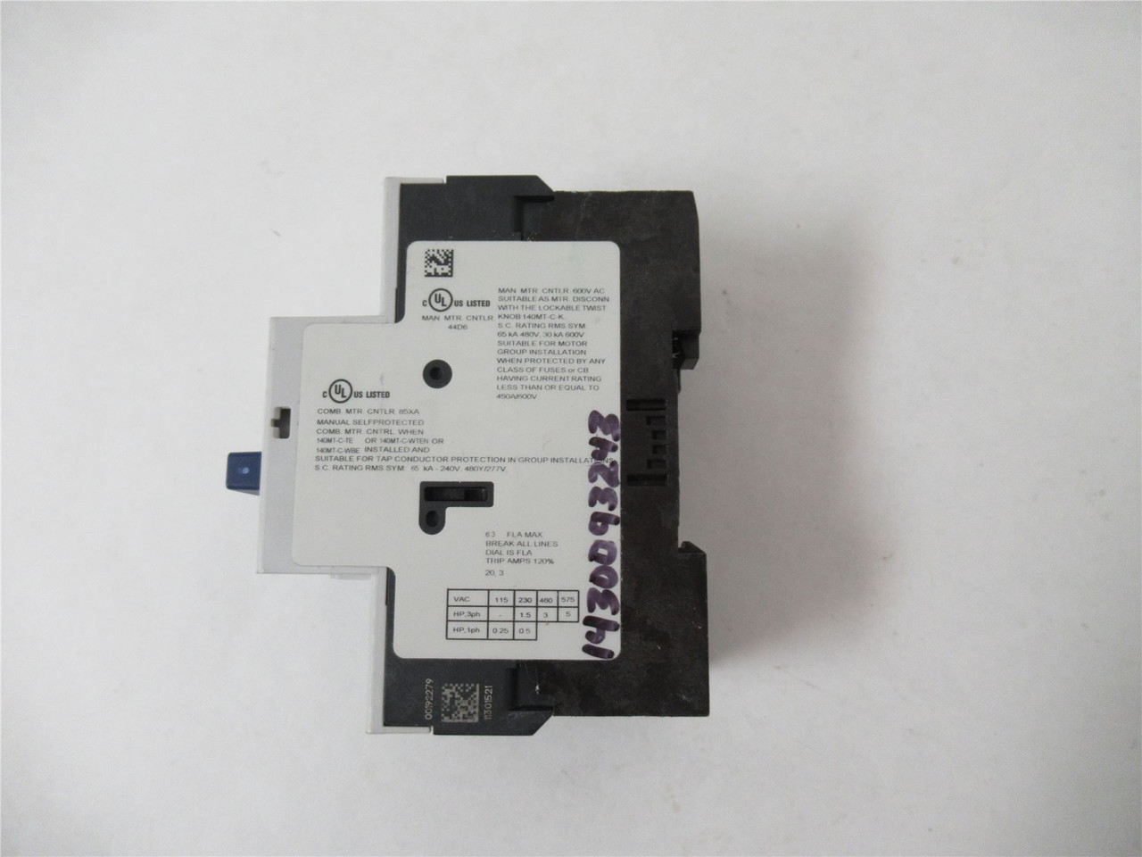 Allen-Bradley 140MT-C3E-B63; Manual Starter 4-6.3AMP 690VAC
