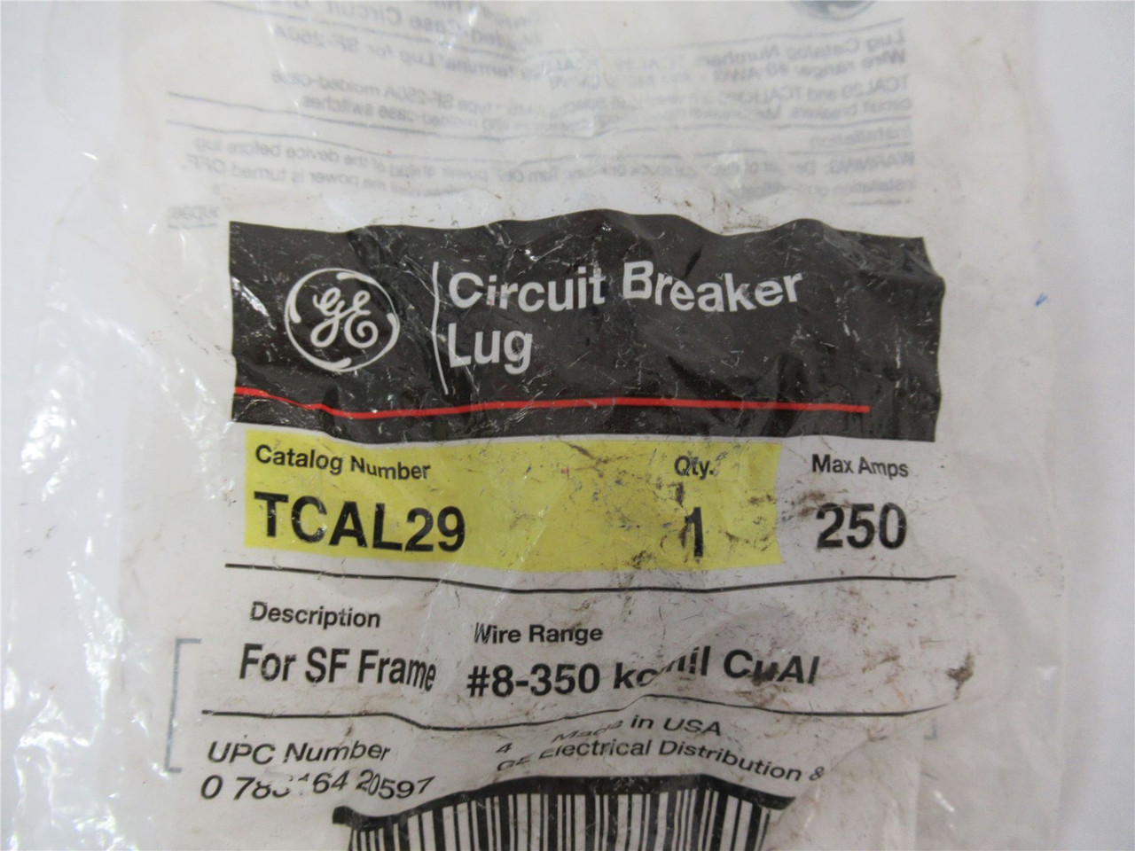 GE TCAL2; Lot-3 Circuit Breaker Lug Kit 250 Amp Max