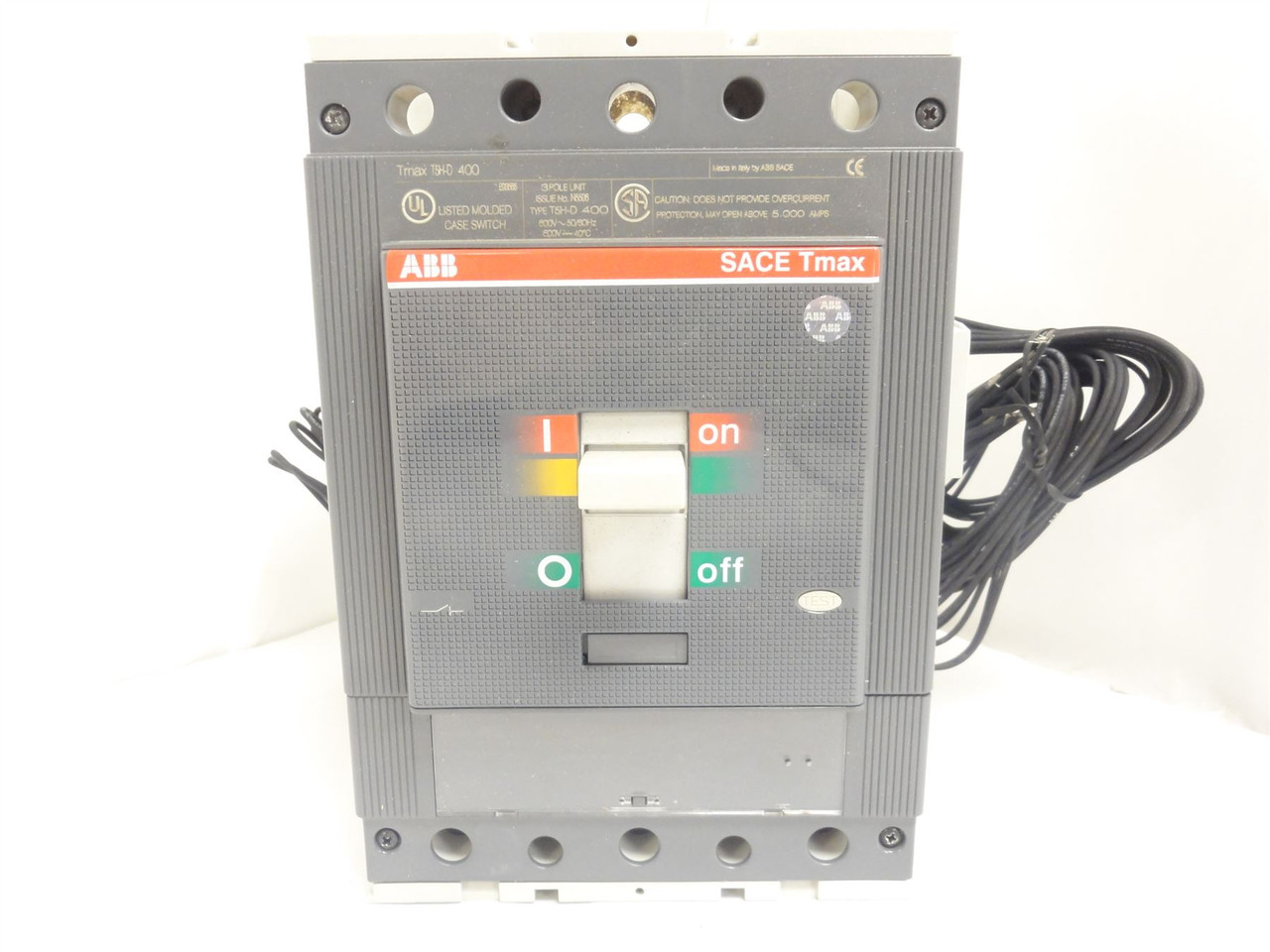 ABB T5H400DW; Tmax Molded Case Switch 400A; 3P; 600V