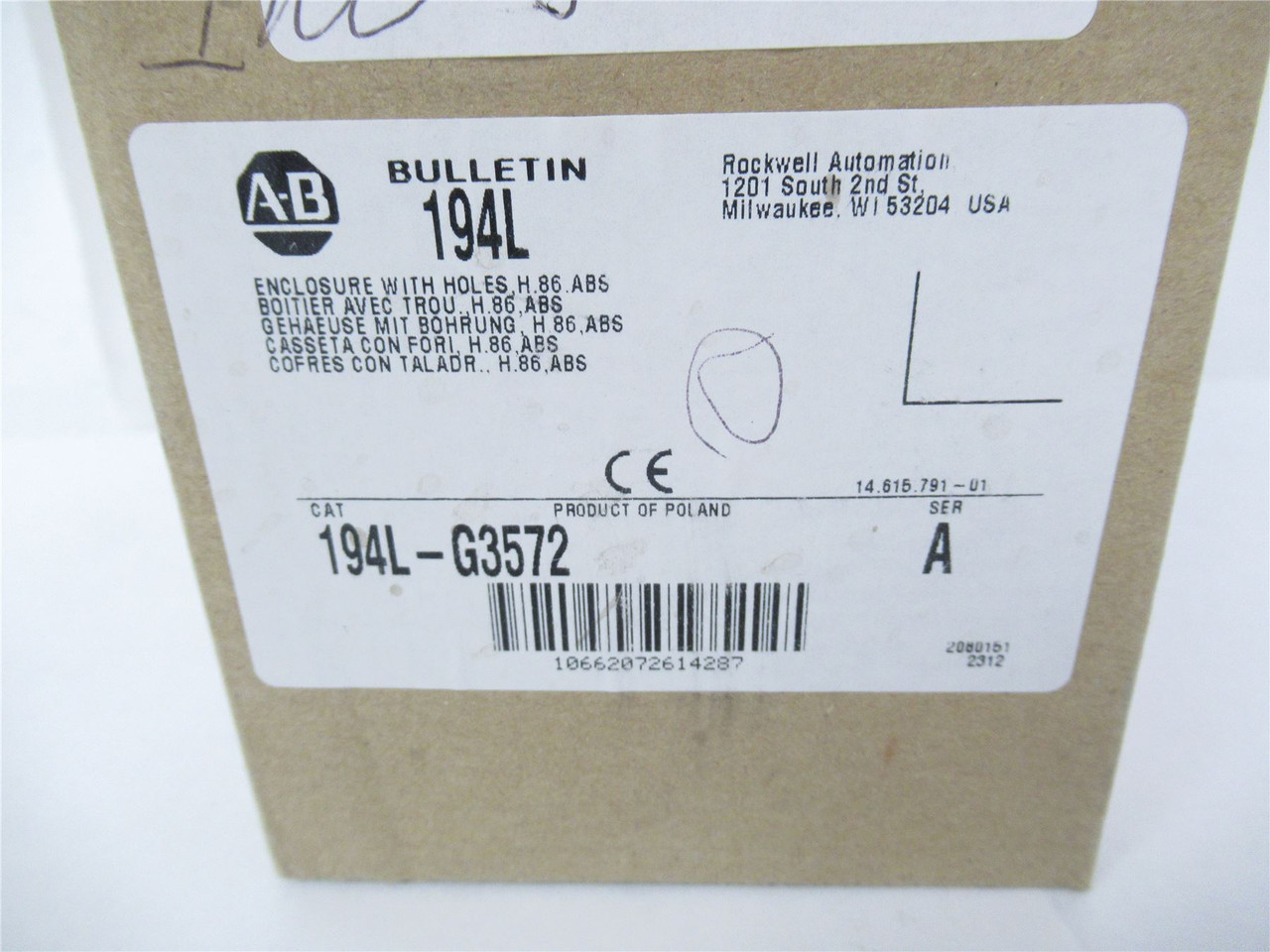Allen-Bradley 194L-G3572; Electrical Enclos High Impact