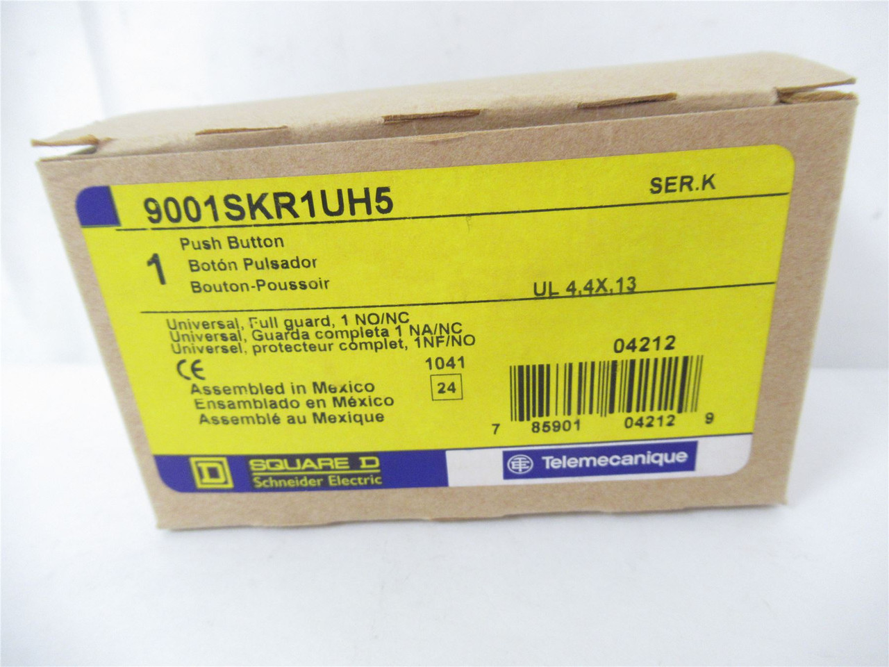 Square D 9001SKR1UH5; Push Button 33mm 1 NO/NC