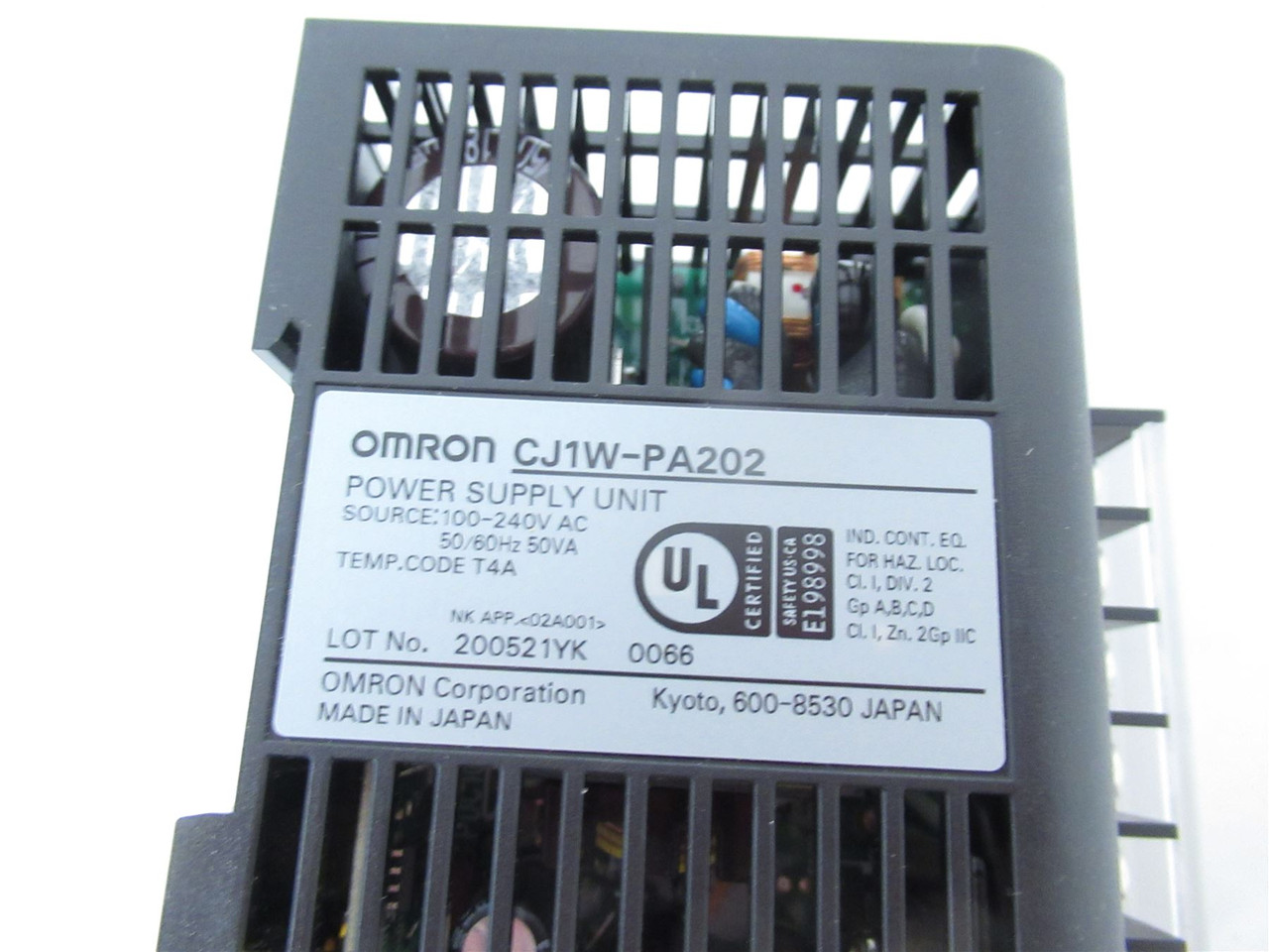 Omron CJ1W-PA202; Power Supply100-240 VAC 14 W