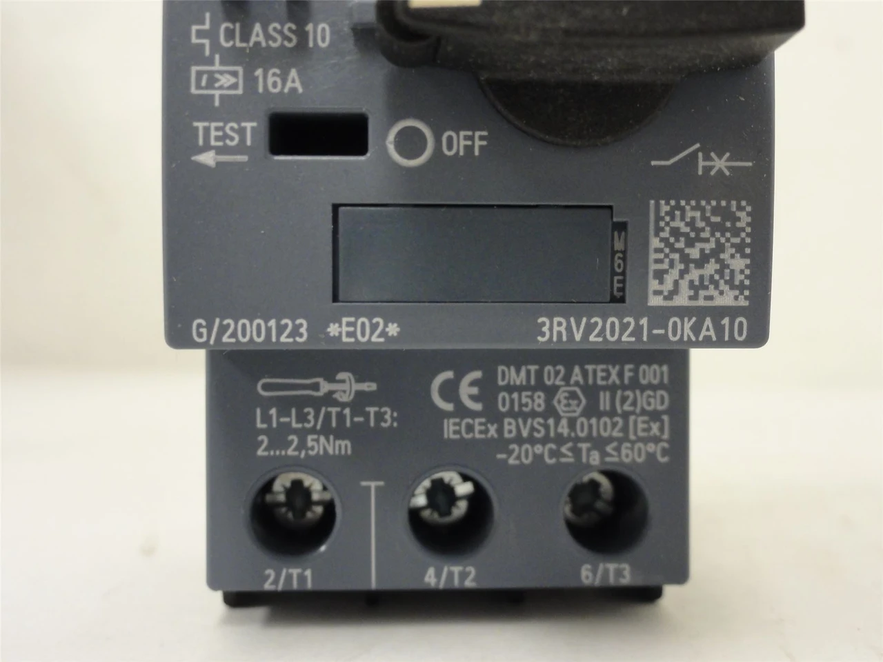 Siemens 3RV2021-0KA10; Manual Starter; 0.9-1.25A; 3Pole