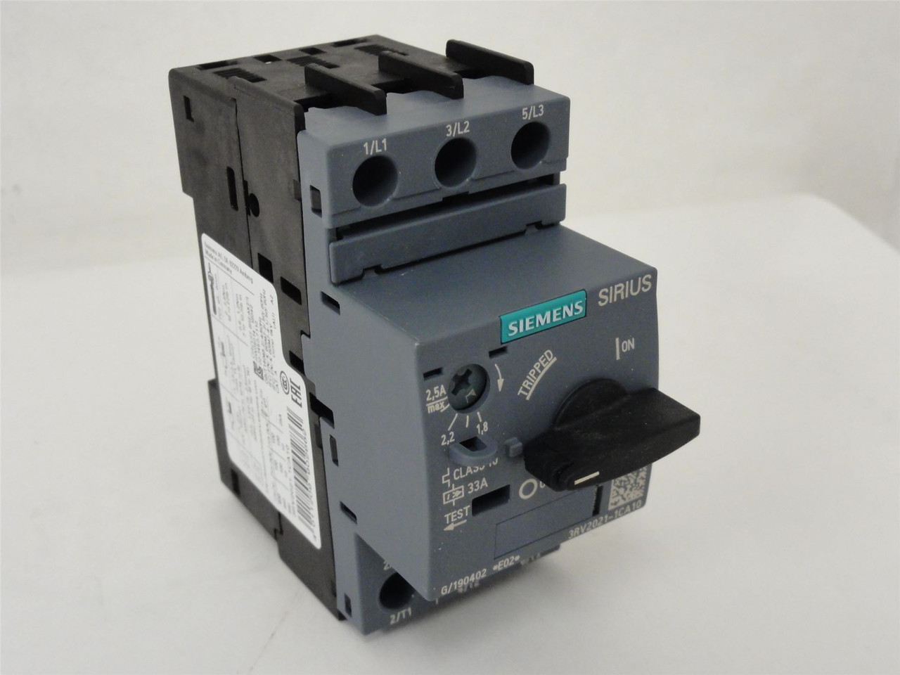 Siemens 3RV2021-1CA10; Manual Starter; 1.8-2.5A; 3Pole