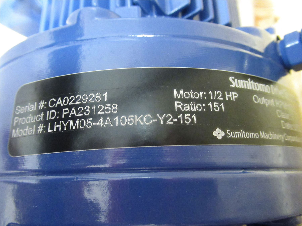Tsumitomo LHYM05-4A105KC-Y2-151; Gearmotor; 1/2HP; 151:1; 3Ph