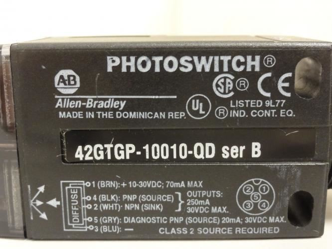 Allen-Bradley 42GTGP-10010-QD; Photo Sensor; 10-30VDC; 70mA