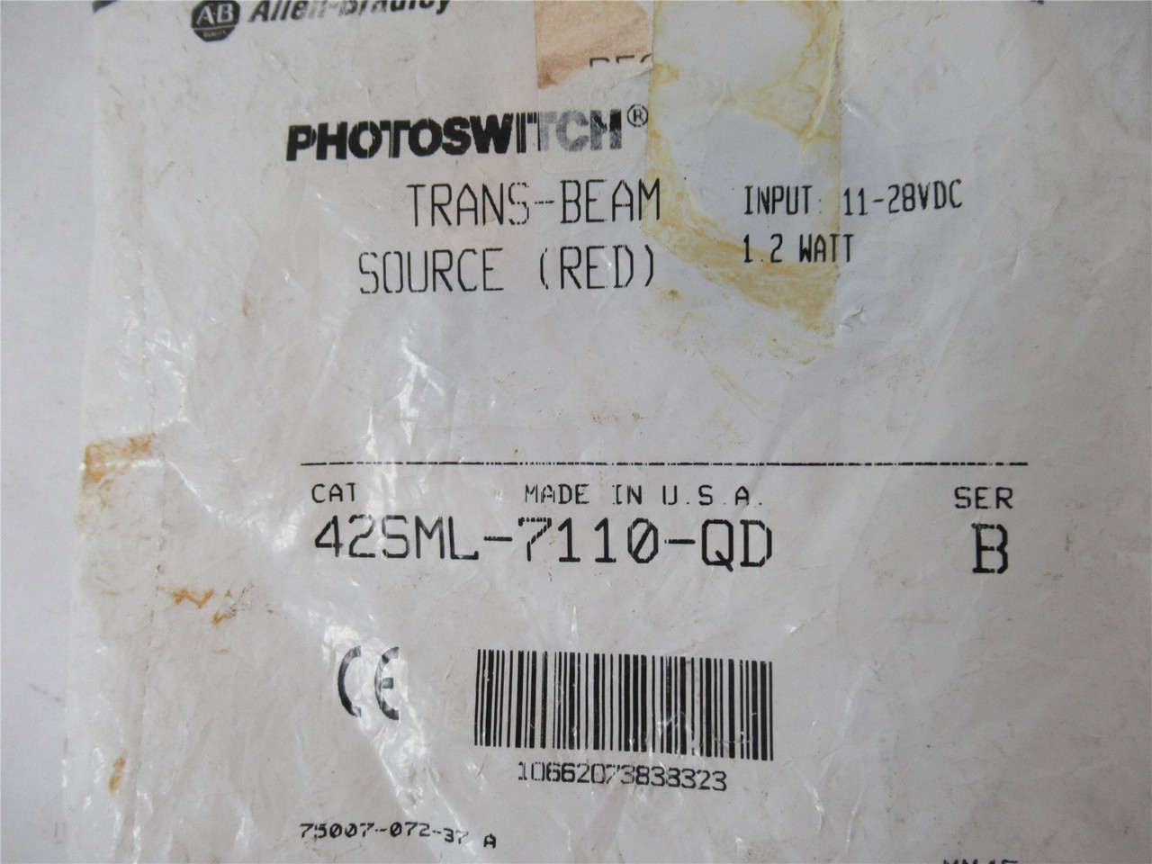Allen-Bradley 42SML-7110-QD; PhotoSwitch 11-28VDC Red SRSB