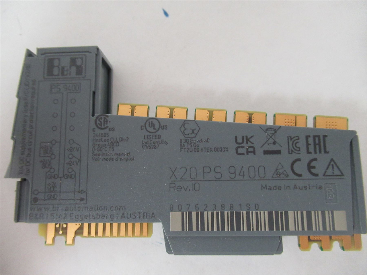 B+R X20PS9400; PLC Power Supply 24 VDC 0.7 Amp Max