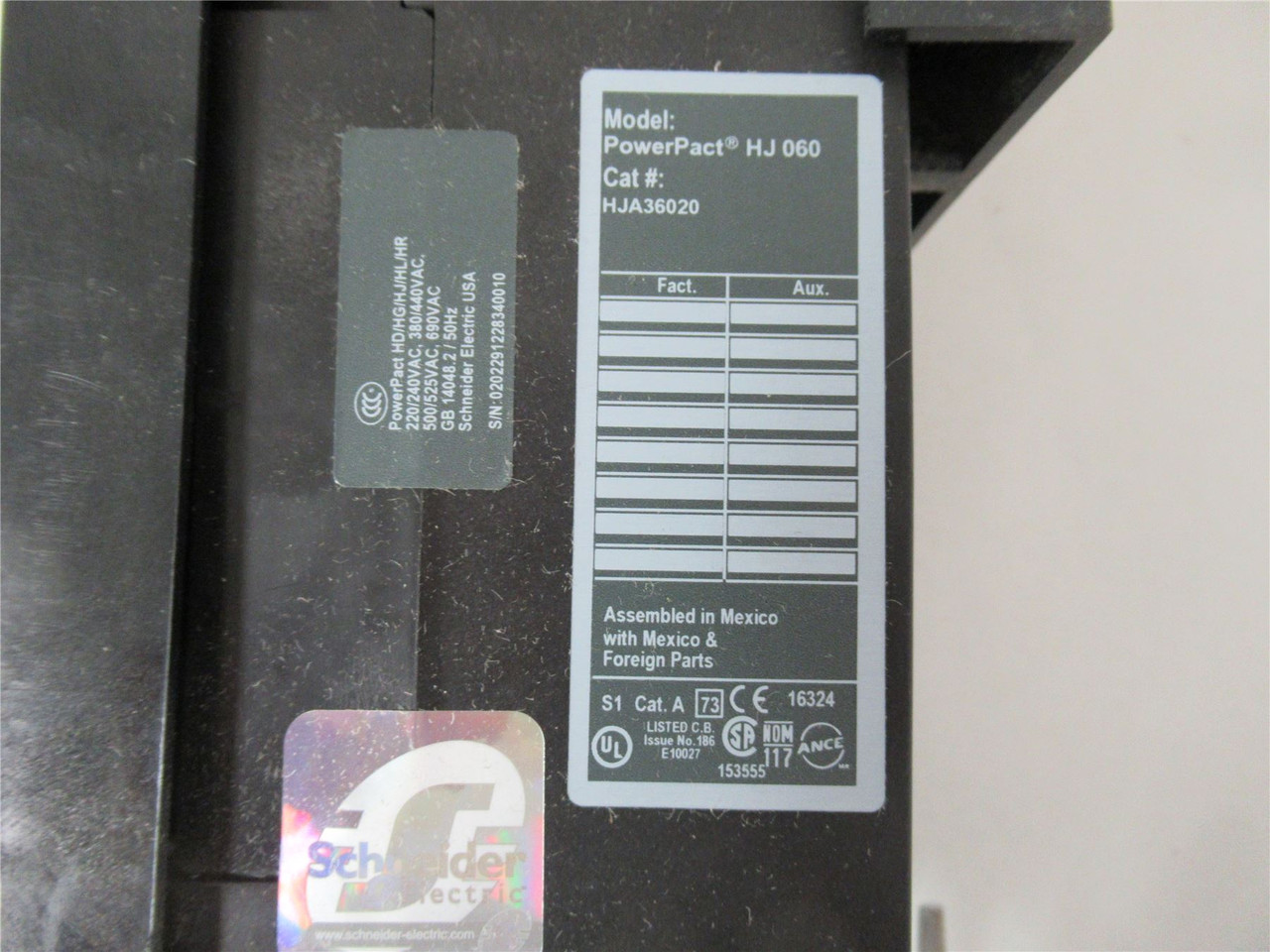 Square D HJA36020; Circuit Breaker 20A 3-Pole 600VA