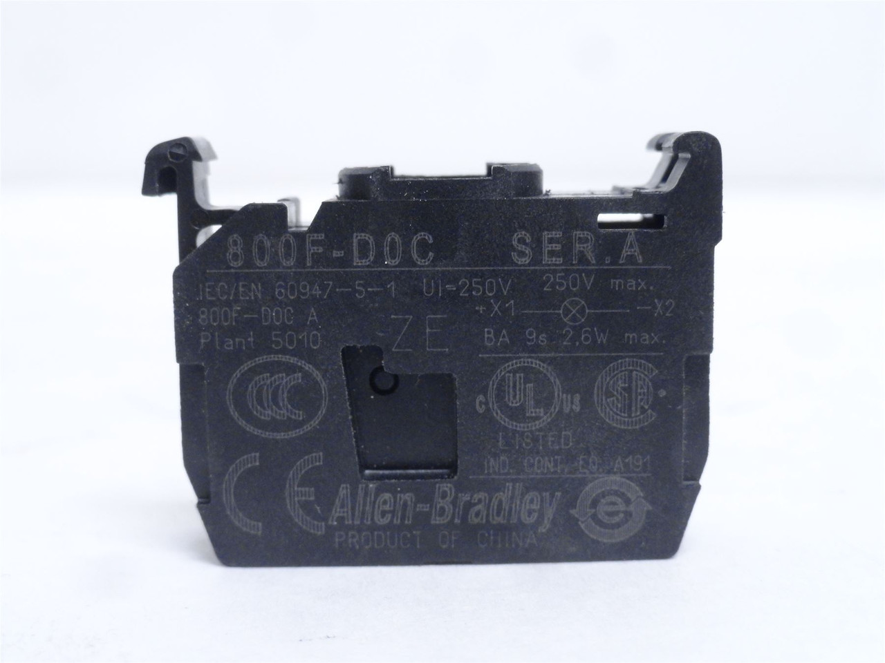 Allen-Bradley 800F-D0C; Incandescent Module; No Bulb; 250VAC