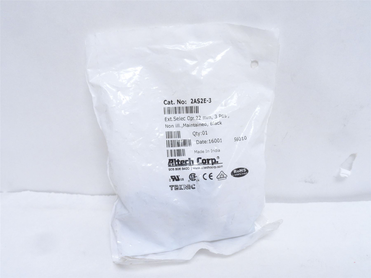 Altech 2AS2E-3; Maintained Switch 3Pos; Non-Illuminated; 22mm