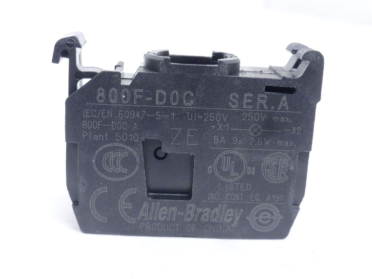 Allen-Bradley 800F-MD5C; Metal Latch Mount Lamp Module 120VAC