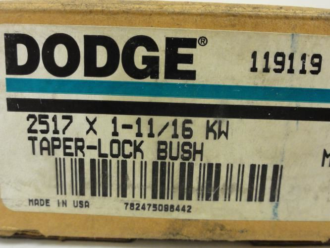 Dodge 2517 X 1-11/16; Taper Lock Bushing; 1-11/16"ID STK# 119119