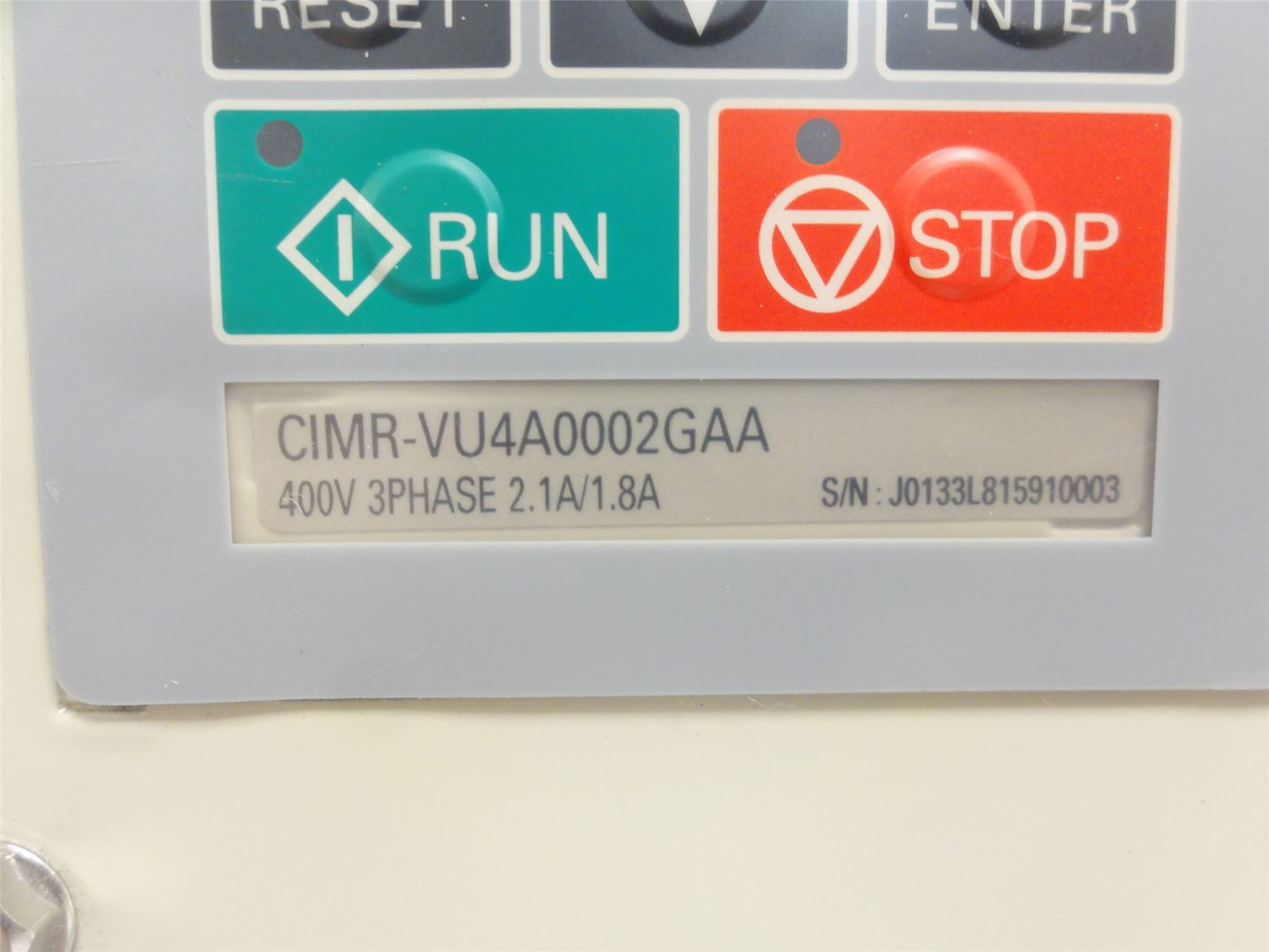Yaskawa CIMR-VU4A0002GAA; AC Drive; 1HP; 480VAC; 3-Phase; 2.1A