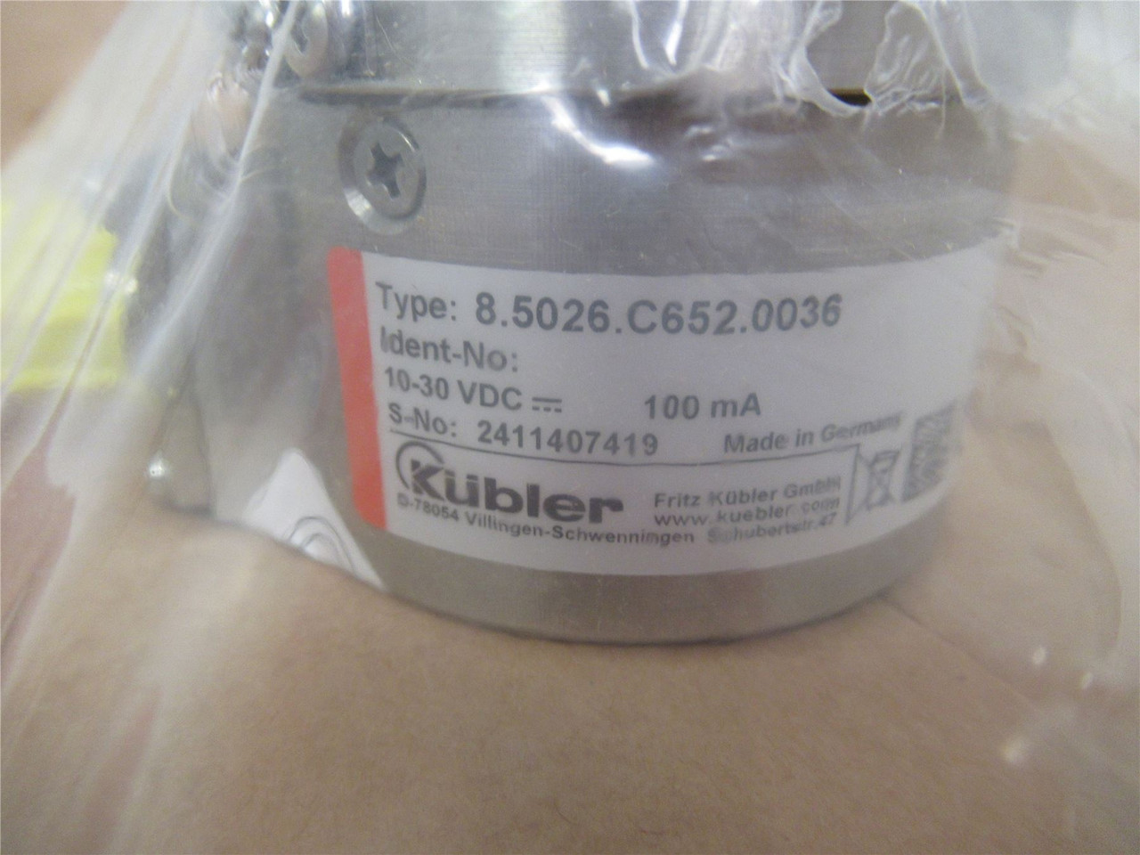 Kubler 8.5026.C652.0036; Encoder 1/2" Push-Pull/10-30V Radial