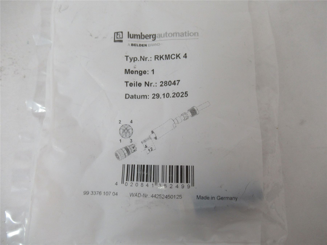 Lumberg Automation RKMCK5; Connector Female 4P 5.0mm