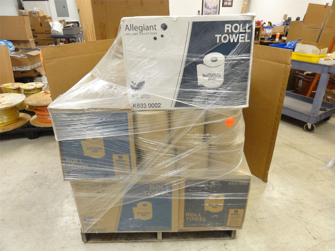 Allegiant K633-0002; Pallet Hardwound Paper Towel Roll; 1-Ply
