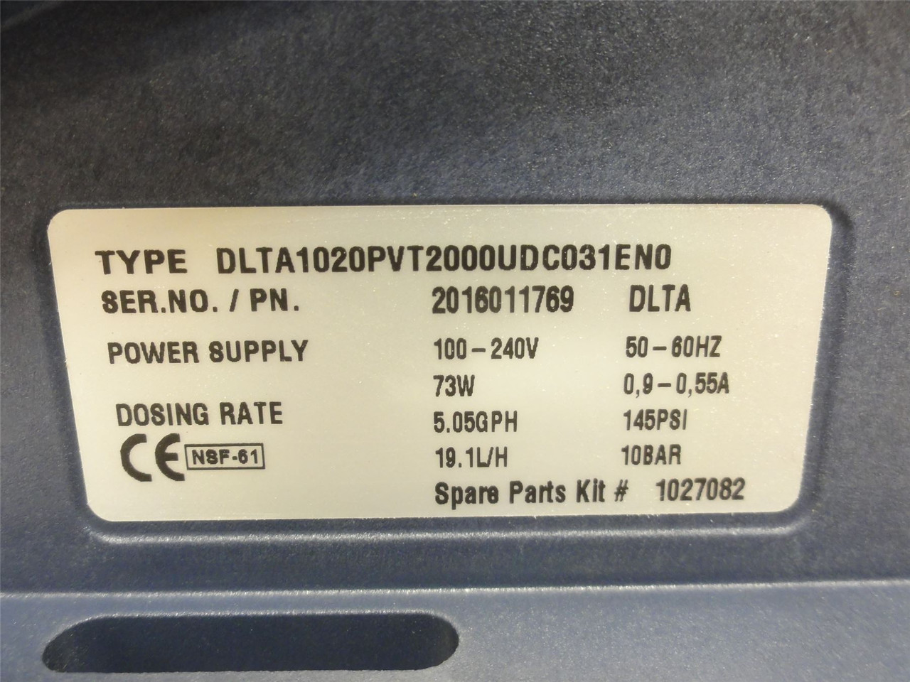Prominent DLTA1020PVT2000UDC031EN0; Metering Pump 100-240VAC