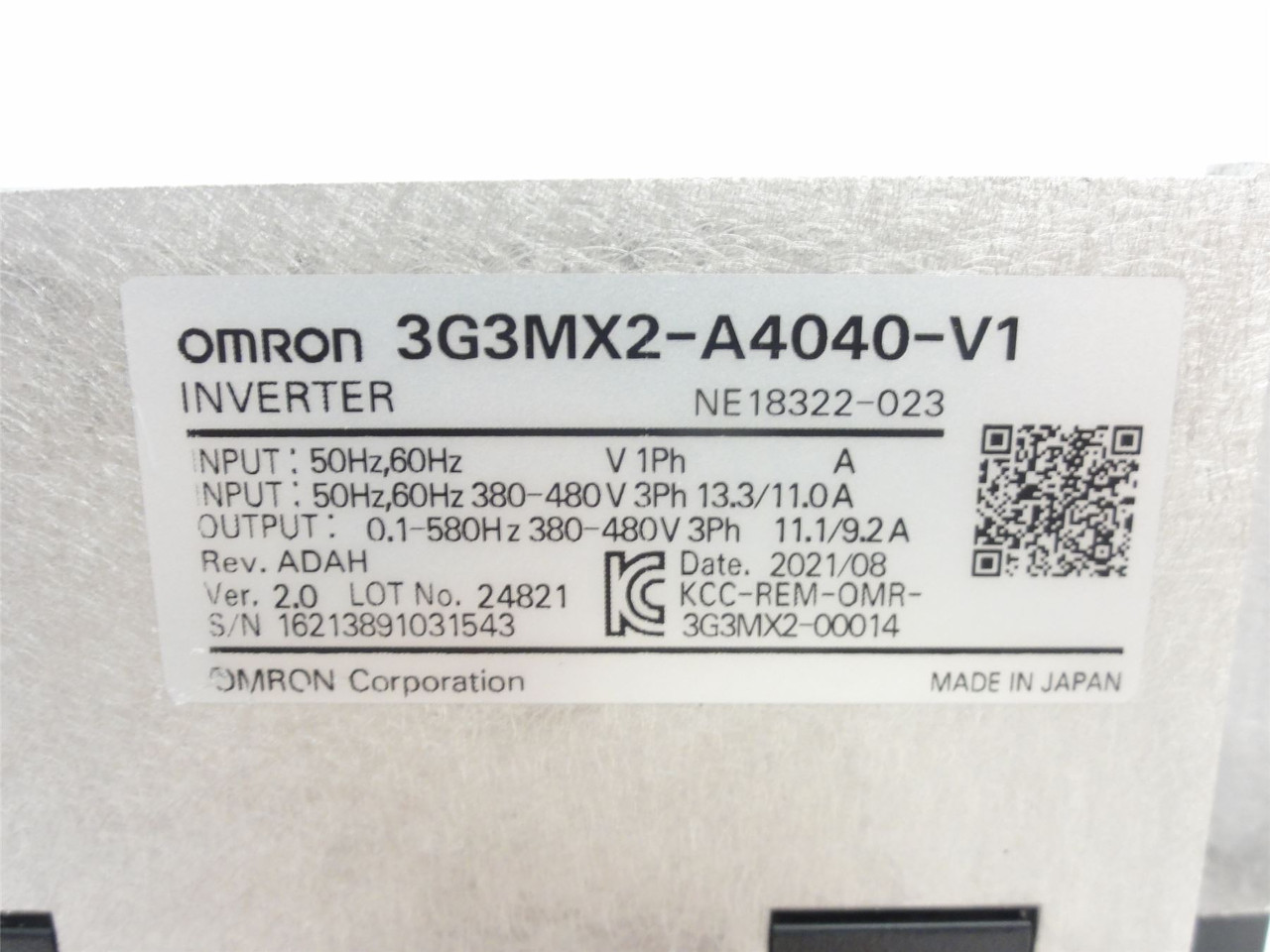 Omron 3G3MX2-A4040-V1; AC Drive Input 480V 1-ph; Output 3-ph