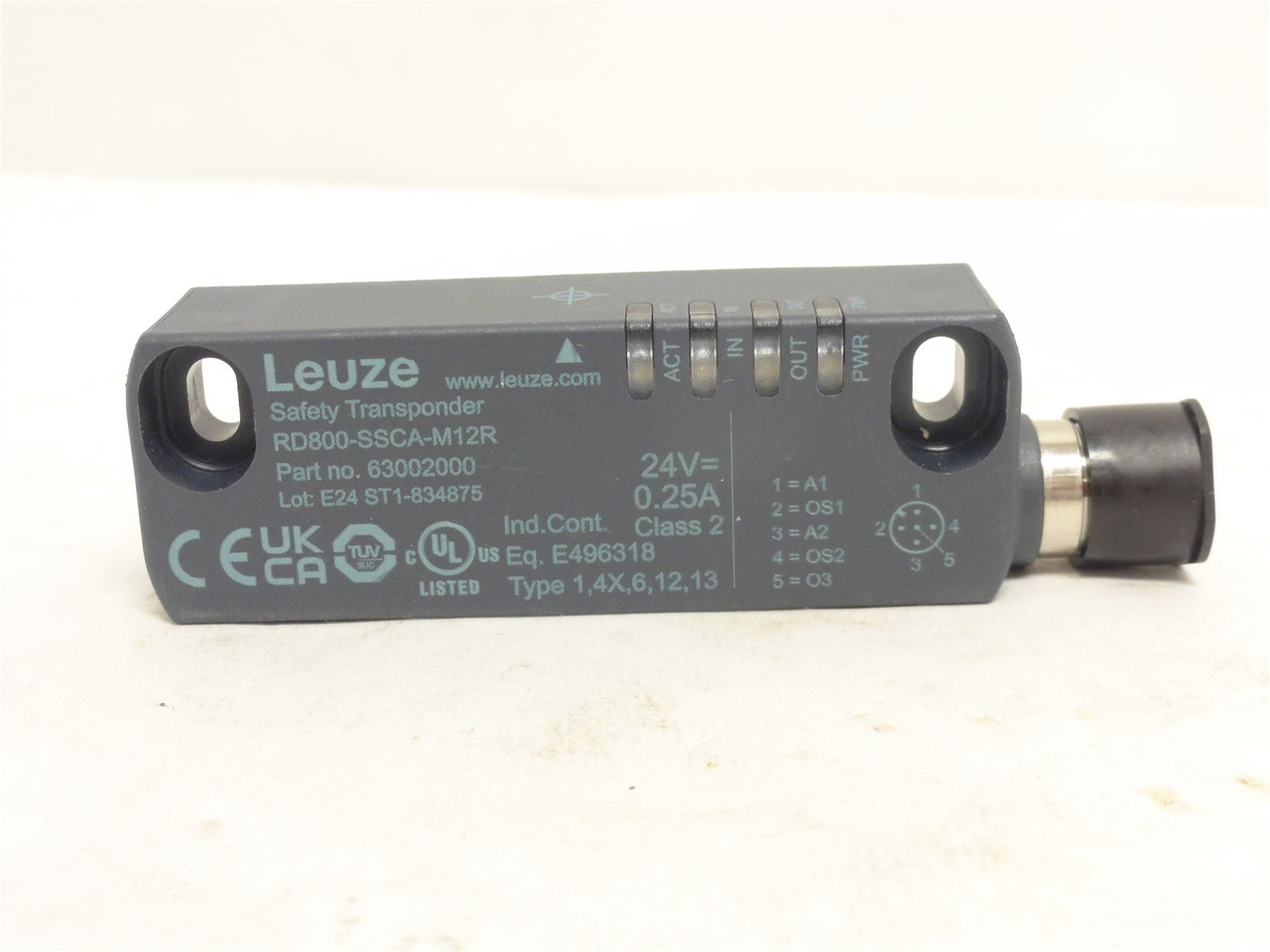 Leuze RD800-SSCA-M12R; Safety Transponder 63002010; 24V; 1/4A