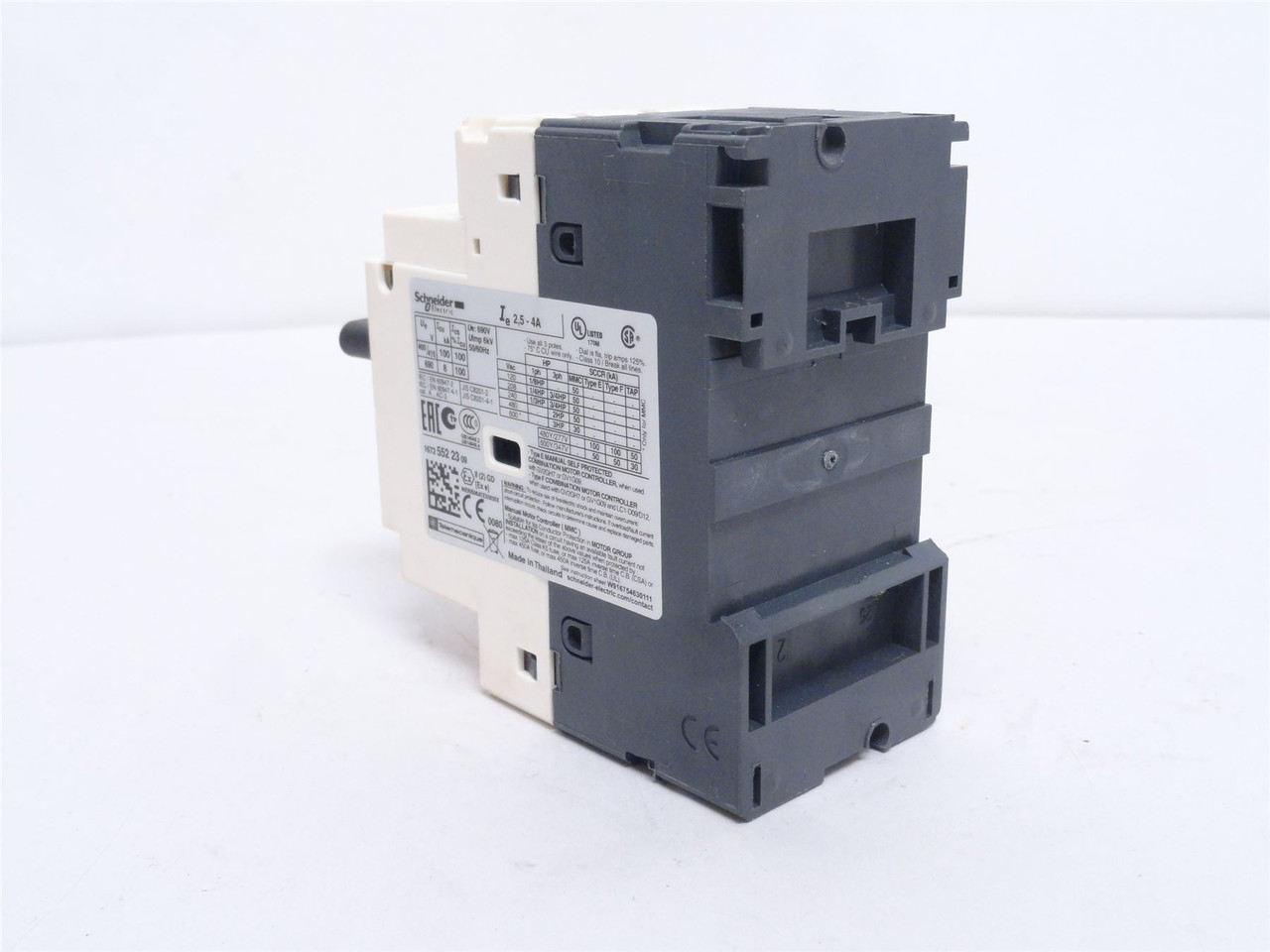 Schneider GV2P08; Motor Starter Protector; 2.5-4A; 3P; 600VAC