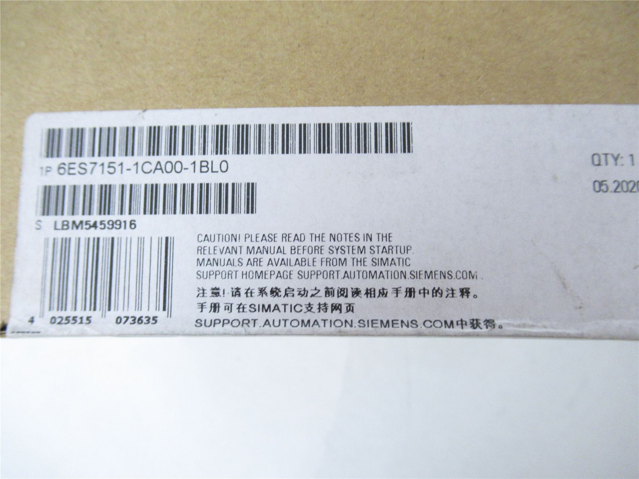 Siemens  6ES7 151-1CA00-1BL0; Module 32DI STD; 24 V DC; 3 ms