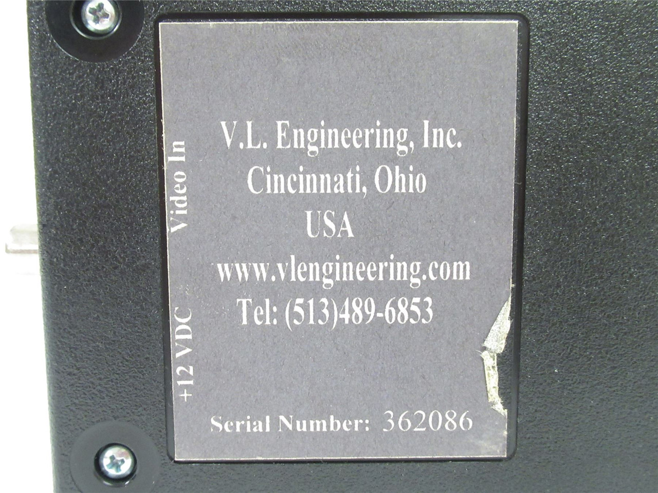 VL Engineering 362086; Color Video Monitor; +12VDC