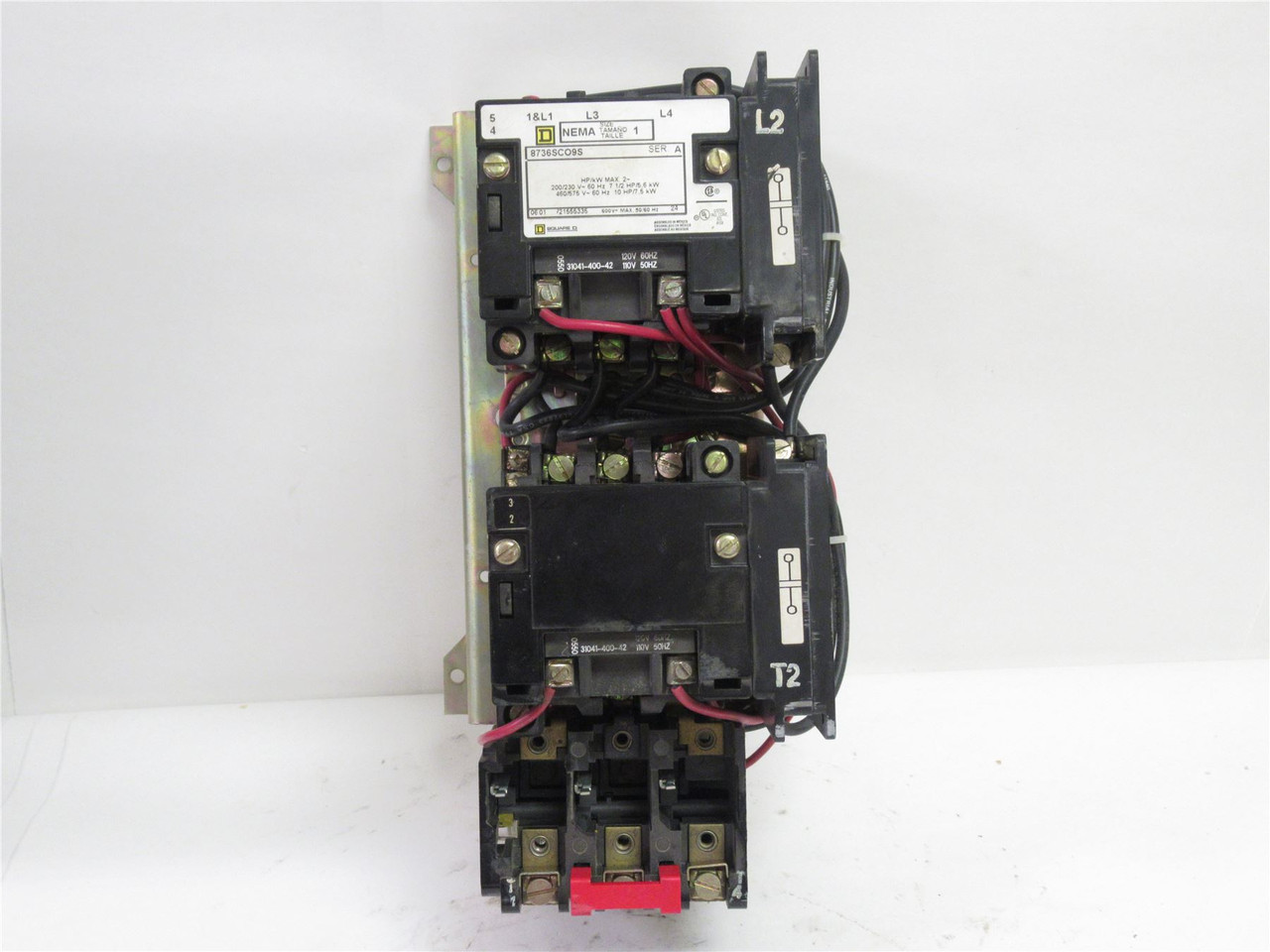 Square D 8736SCO9S; NEMA 1 Reversing Starter 27A Coil: 120VAC