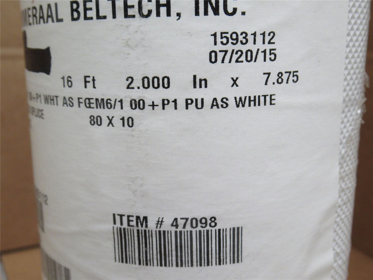 Ammeraal ROPANYLEM6/100+P1WHT; Conveyor Belt; 7-7/8" W; 16'L
