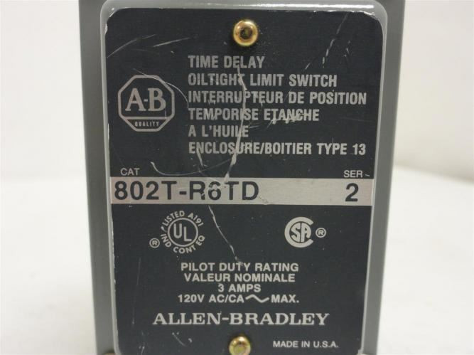 Allen-Bradley 802T-R6TD; Time Delay Limit Switch; 3A; 120VAC