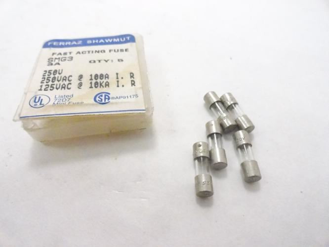 Ferraz SMG3; Box-5 Fuse; 3A; 250V