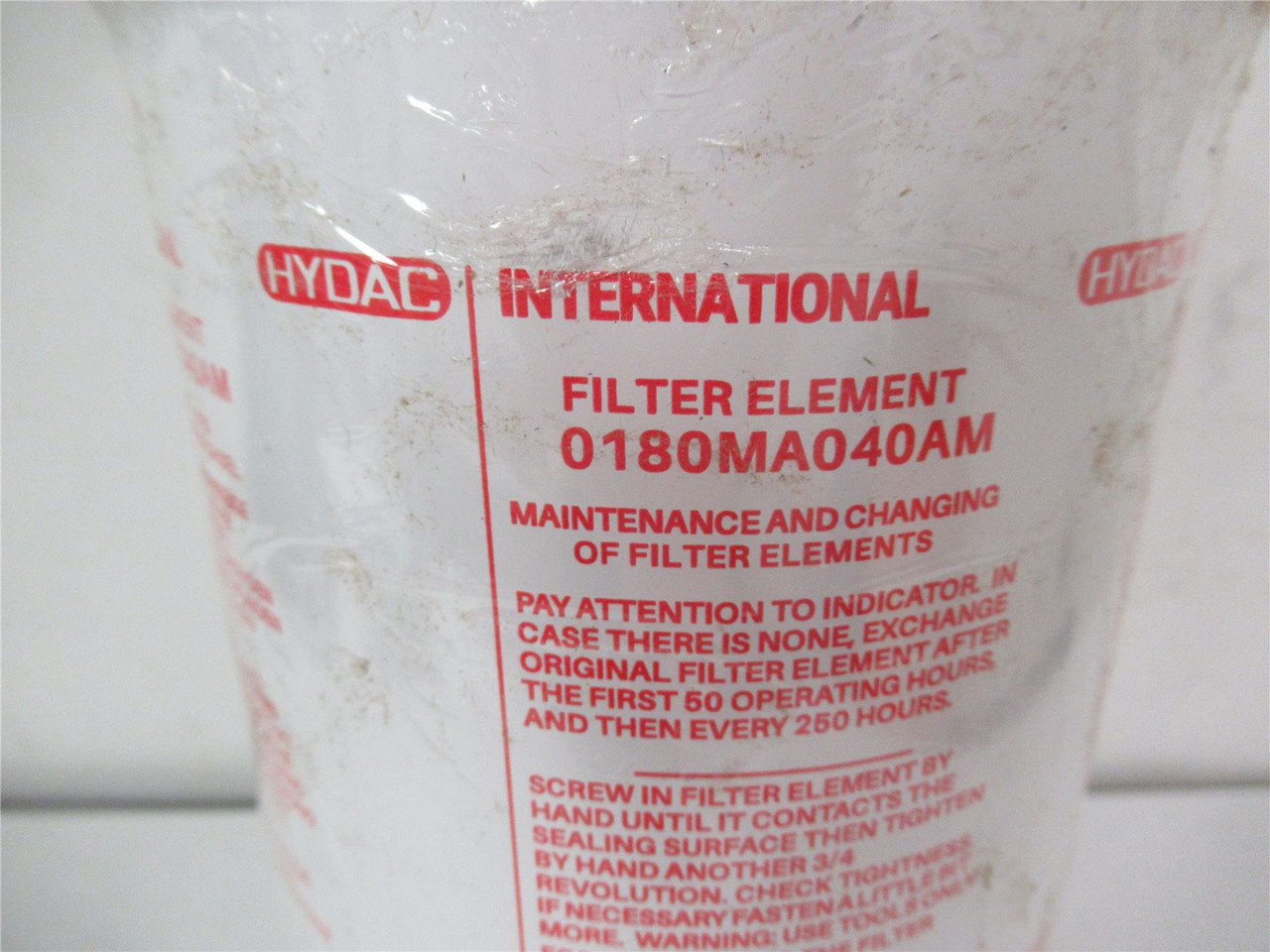 Hydac 0180MA040AM; Filter 120PSI 60 GPM Max Flow 1-1/216"