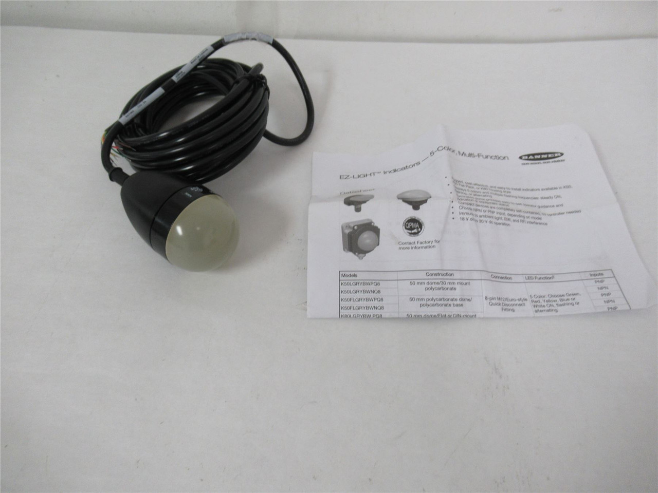 Banner K50LGRYBWPQ8; Light 5-Color 18-30 V DC Polycarbonate