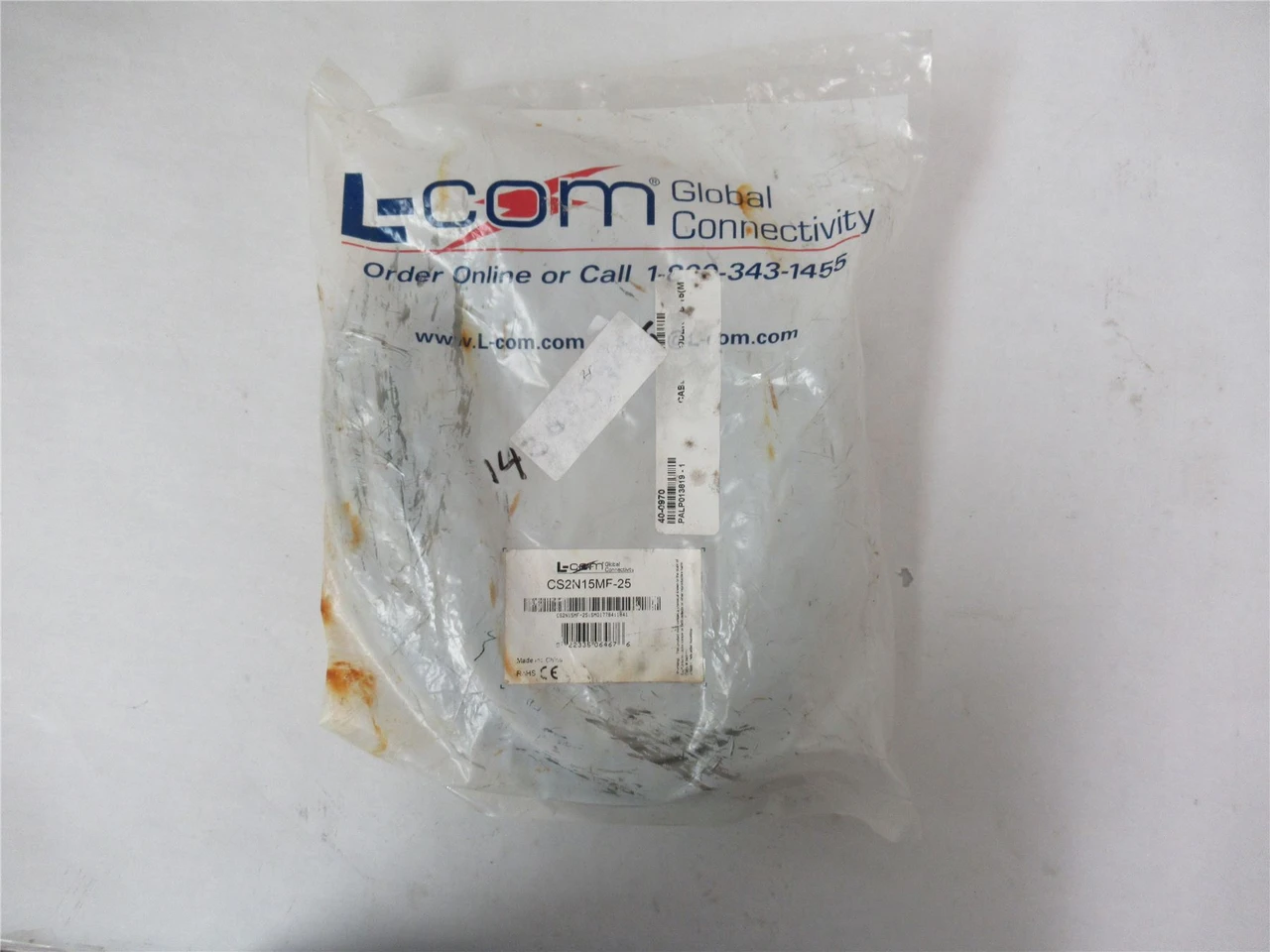 L-Com CS2N15MF-25; Cable 25.00' Female Sockets to Plug