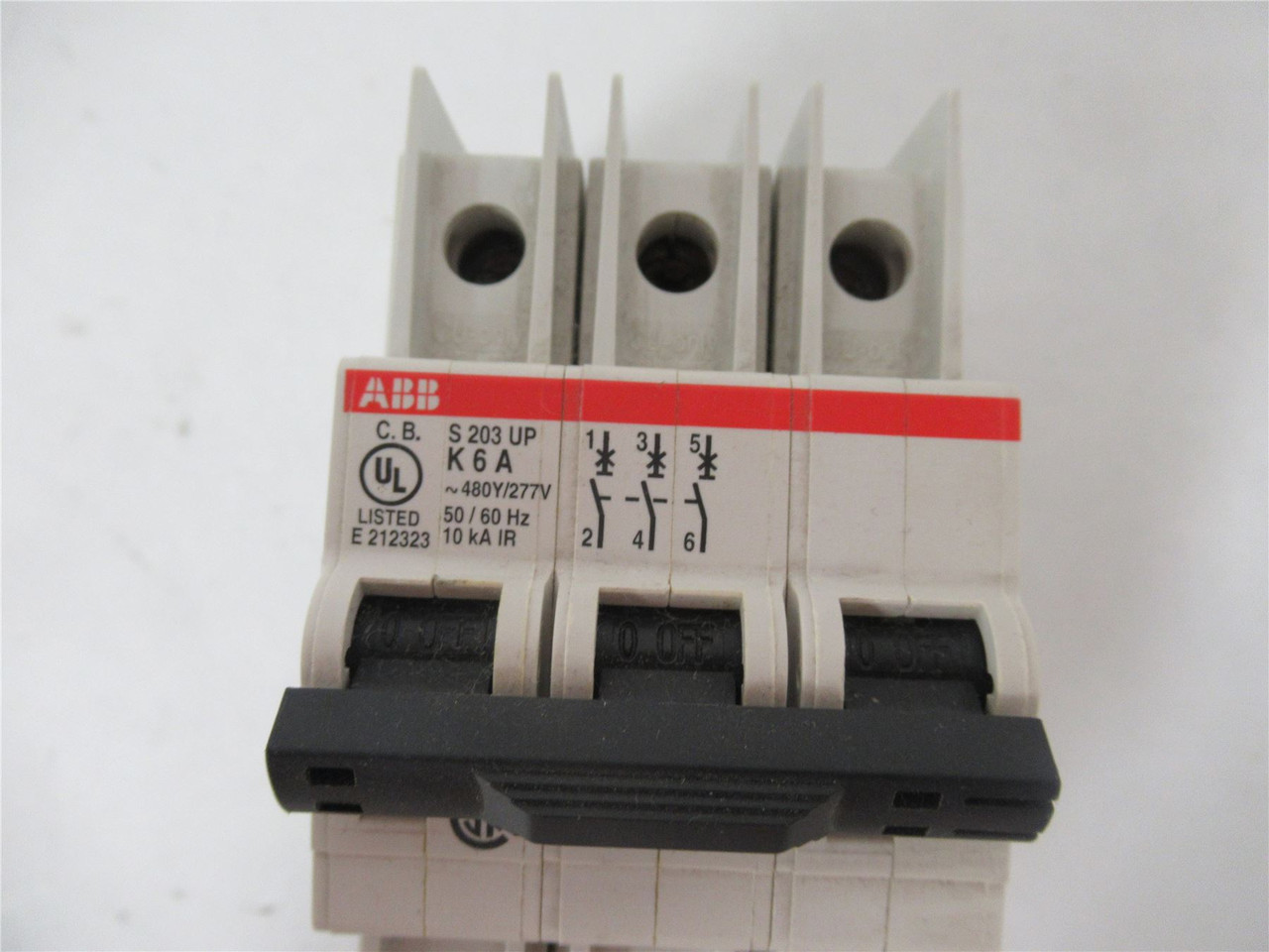 ABB S203UPK6; Circuit Breaker 3P 6A Din Rail Mount
