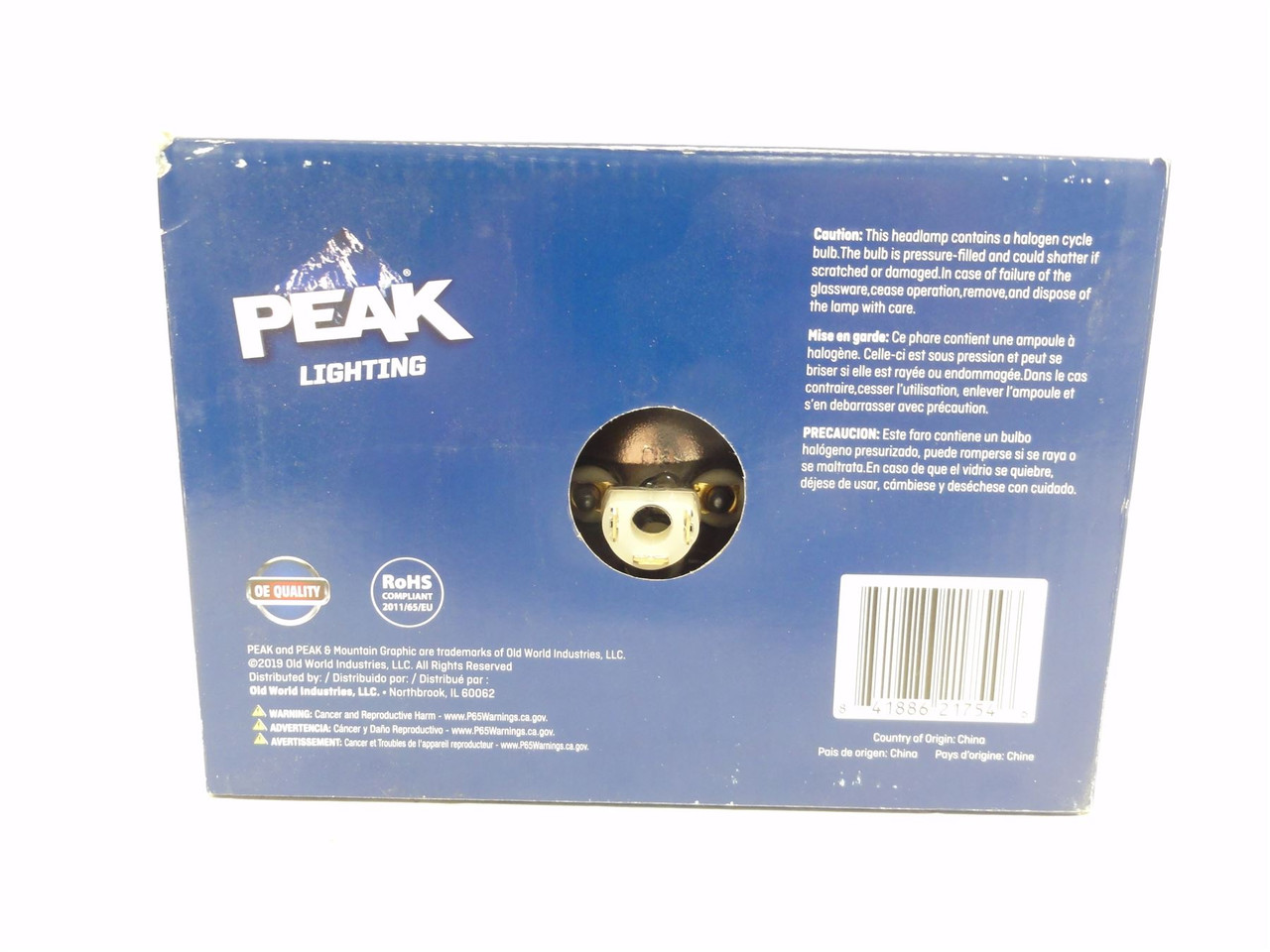 Peak H6054; Sealed Beam Halogen Headlight; High/Low Beam