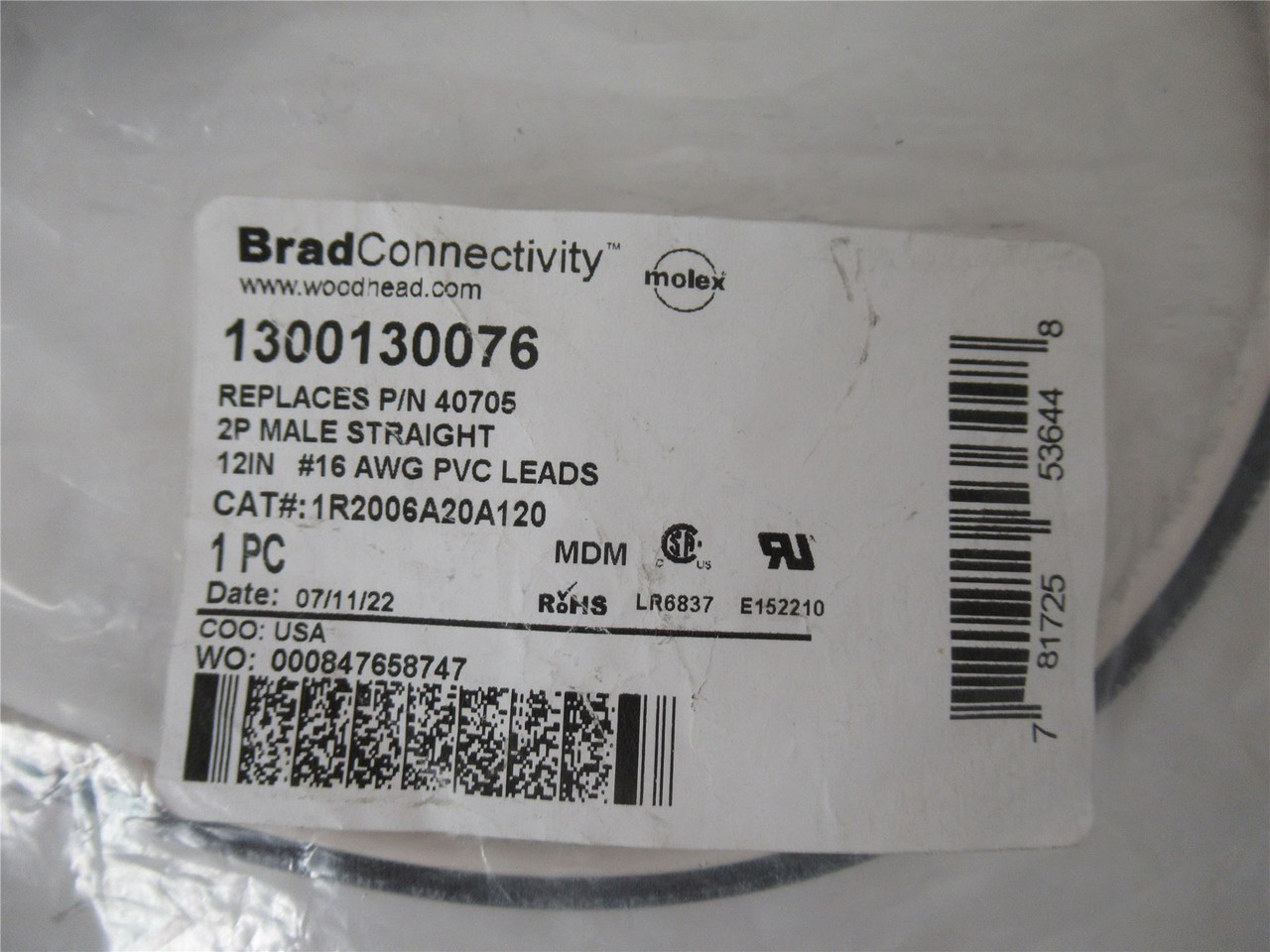 Woodhead 1300130076; Brad 600 V AC/DC 13 A