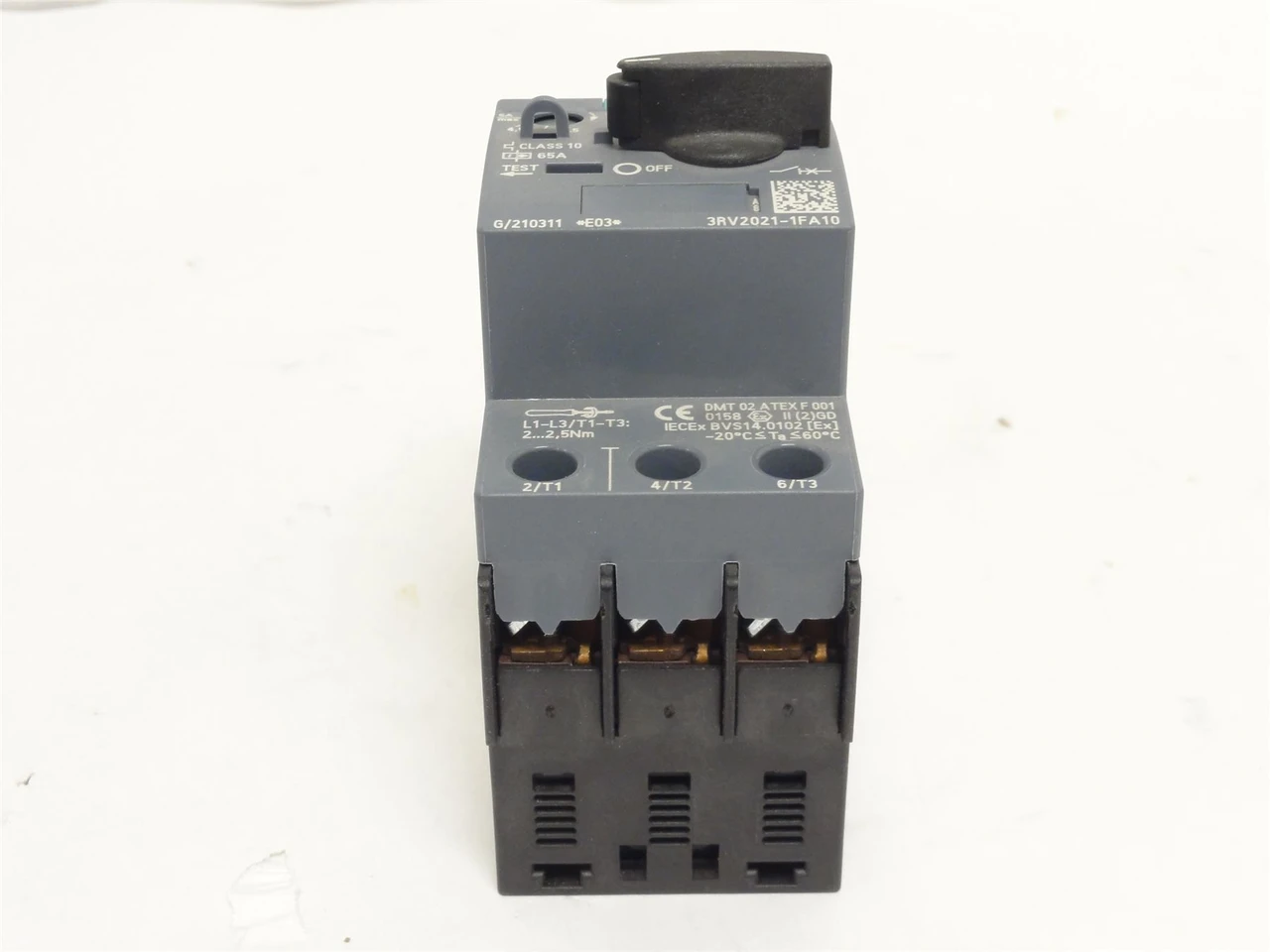 Siemens 3RV2021-1FA10; Motor Protector 3.5-5A; 3P; 600VAC