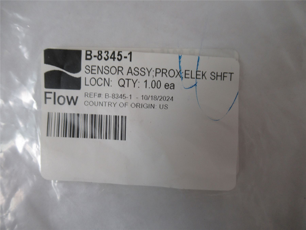 Flow B-8345-1; Proximity Sensor Assembly Electronic Shift