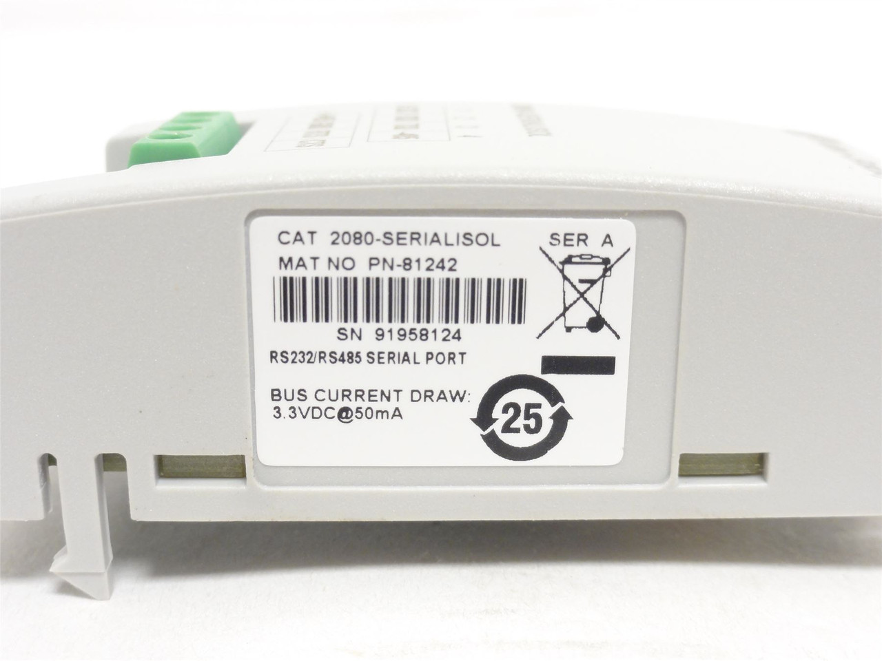 Allen-Bradley 2080-SERIALISOL; Serial Port RS232/485 Plug-In