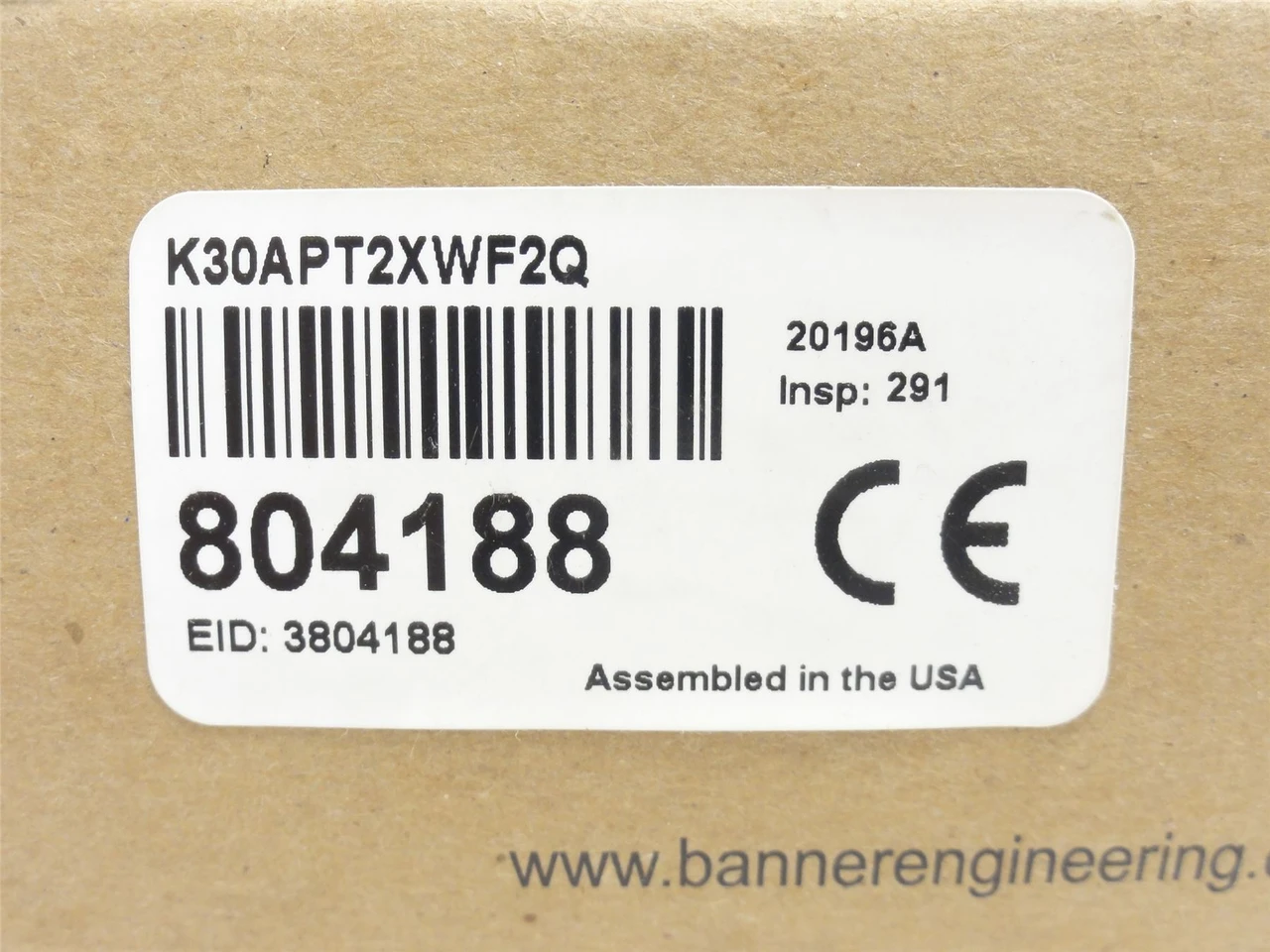 Banner K30APT2XWF2Q; Domed Round Button 804188; 12-30VDC