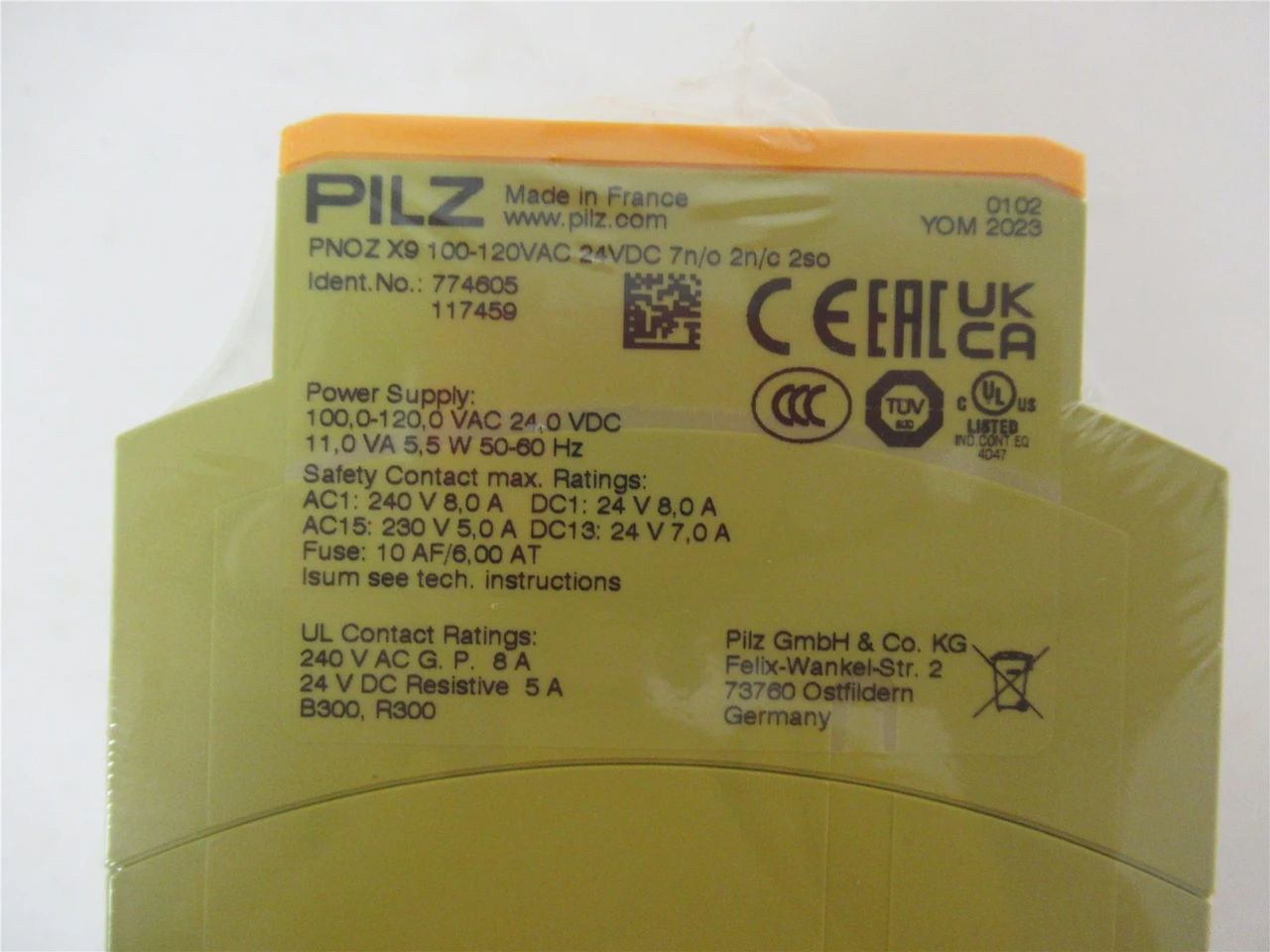 Pilz PNOZX9; Safety Relay 100-120VAC 24VDC 7n/o 2n/c 2so