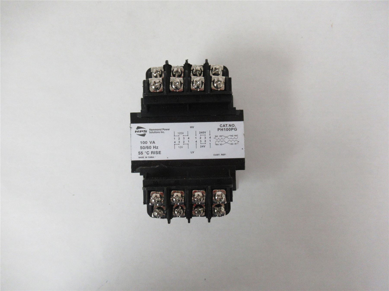 Hammond PH100PG; Transformer 100VA Hi: 120/240 Lo: 12/24V