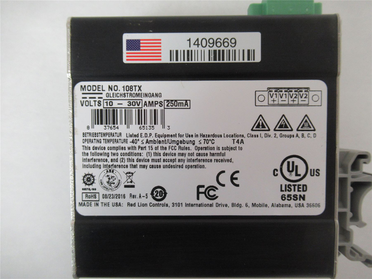 N-Tron 108TX; Unmanaged 8-port Industrial Ethernet Switch 30V