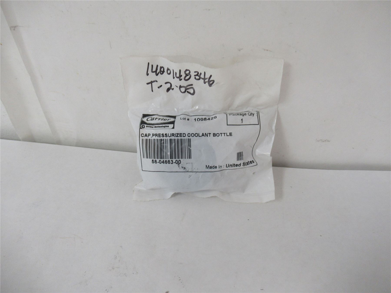 Carrier 1098429; Pressurized Coolant Bottle Cap