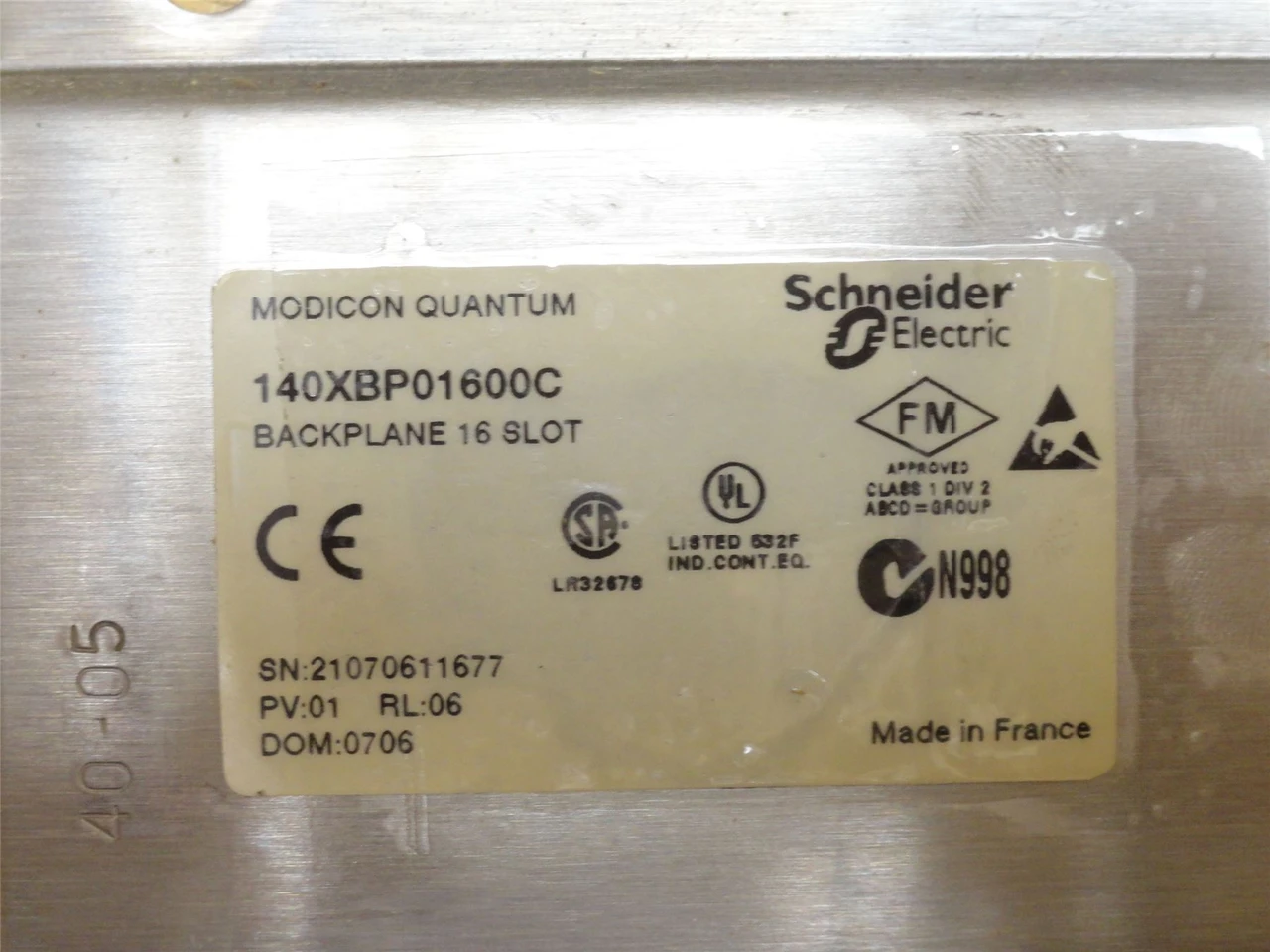 Schneider 140XBP01600C; I/O Module Racks Backplane; 16-Free