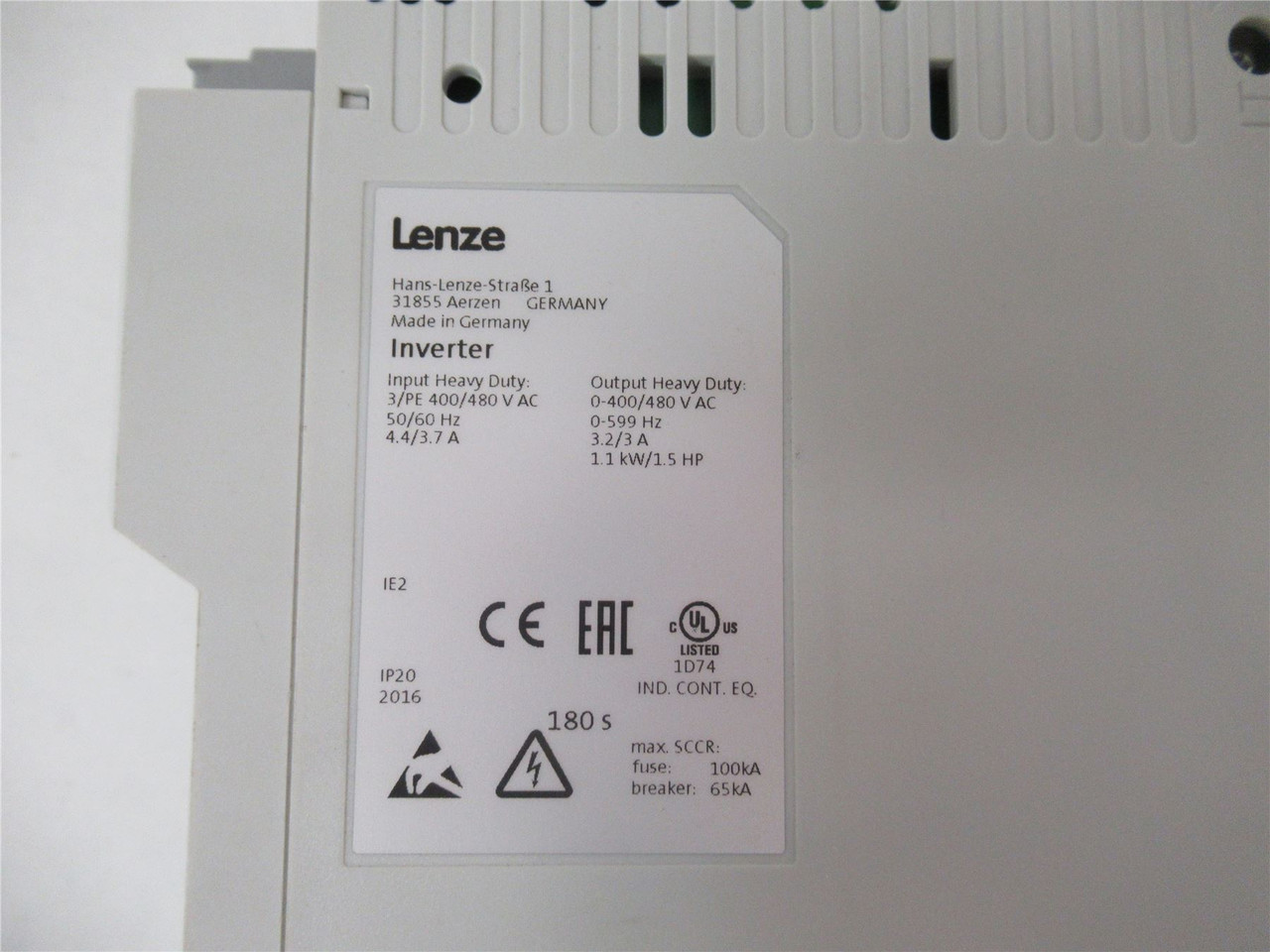 Lenze I55AE211F1AV100025; Invertor 1.5HP 3x480VAC; CANopen